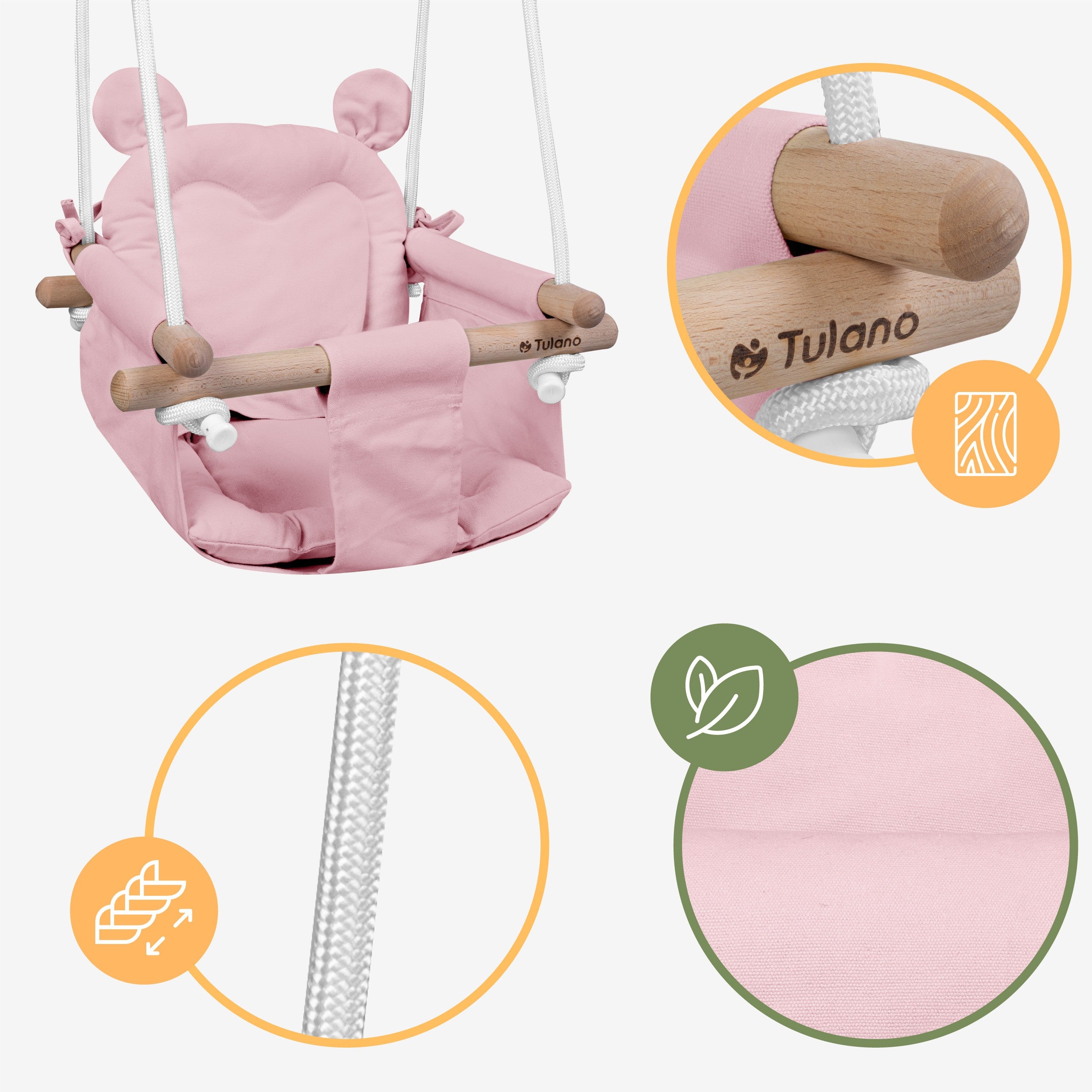 Detská hojdačka TULANO Hop 30 Pink
