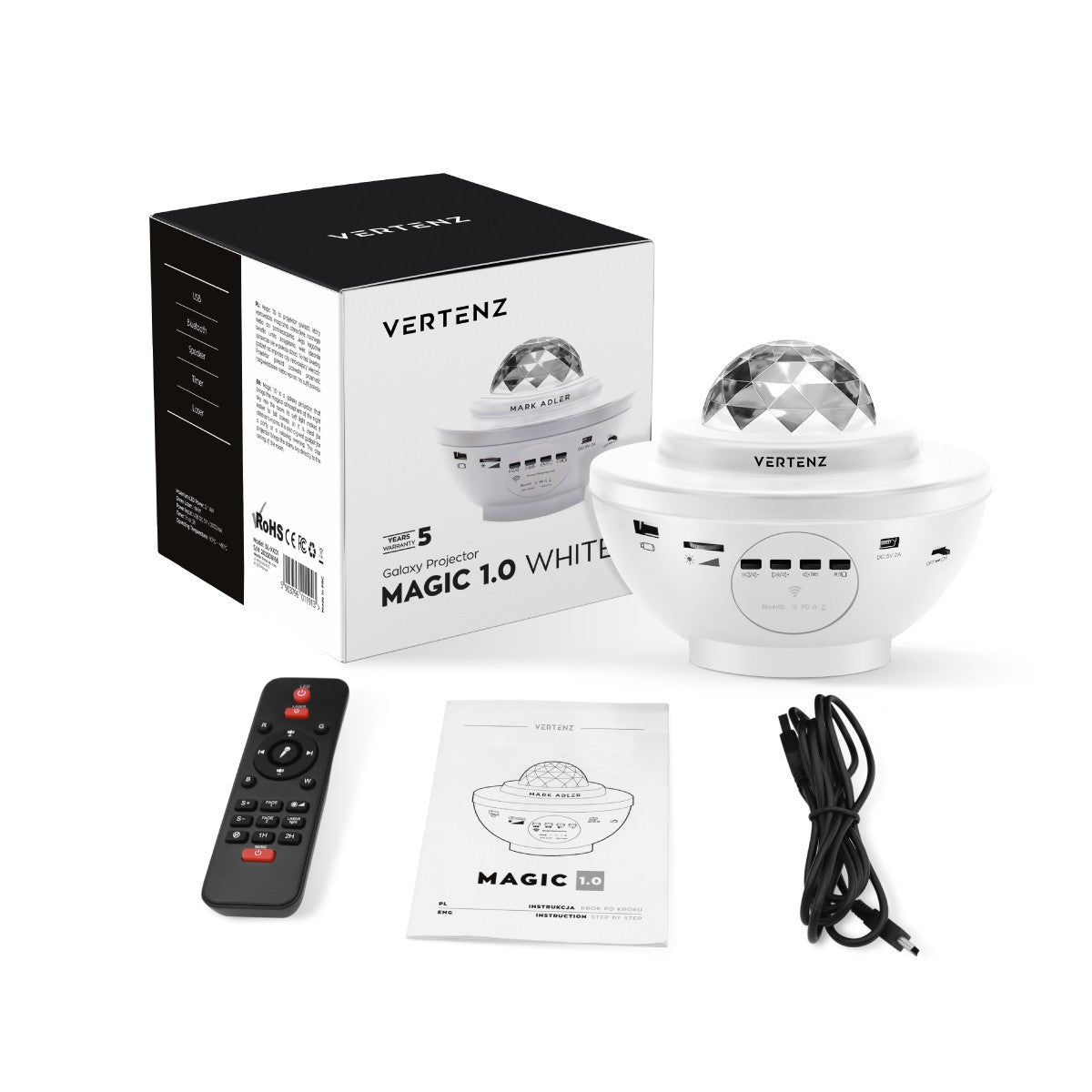 Hviezdny projektor VERTENZ Magic 10 White