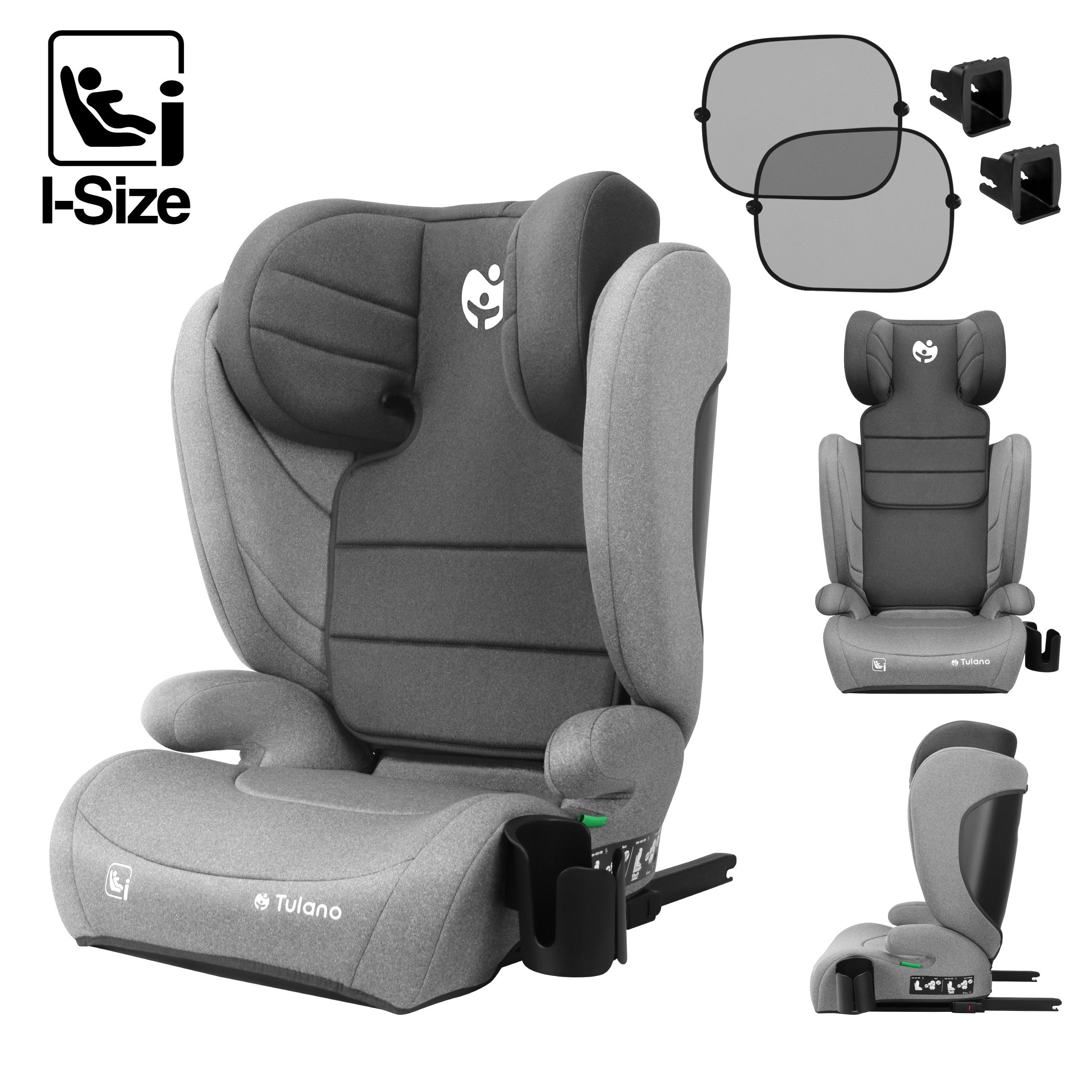 Detská autosedačka Tulano Joy 35 Grey ISOFIX 100–150 cm I-Size