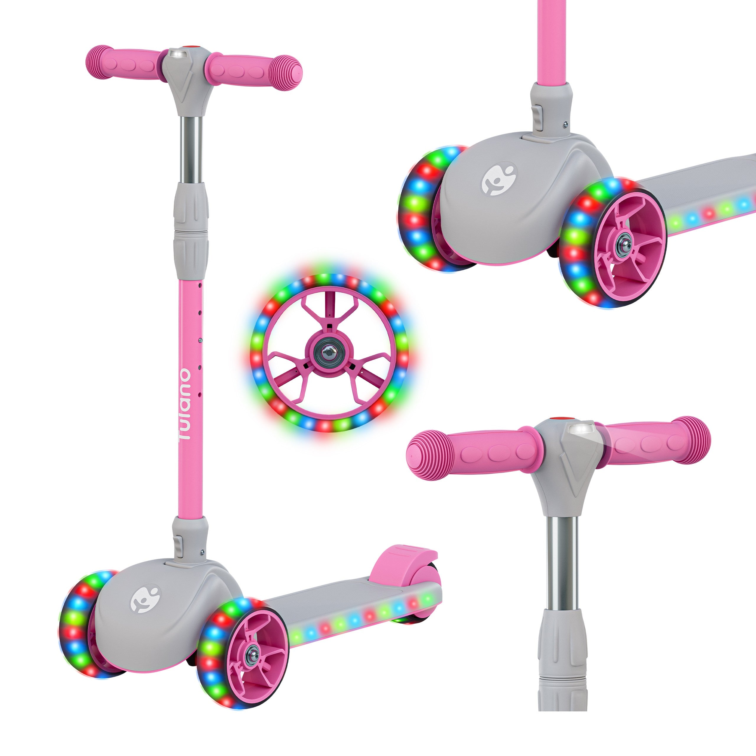 Detský kolobežka s LED osvetlením Rookie 15 Pink