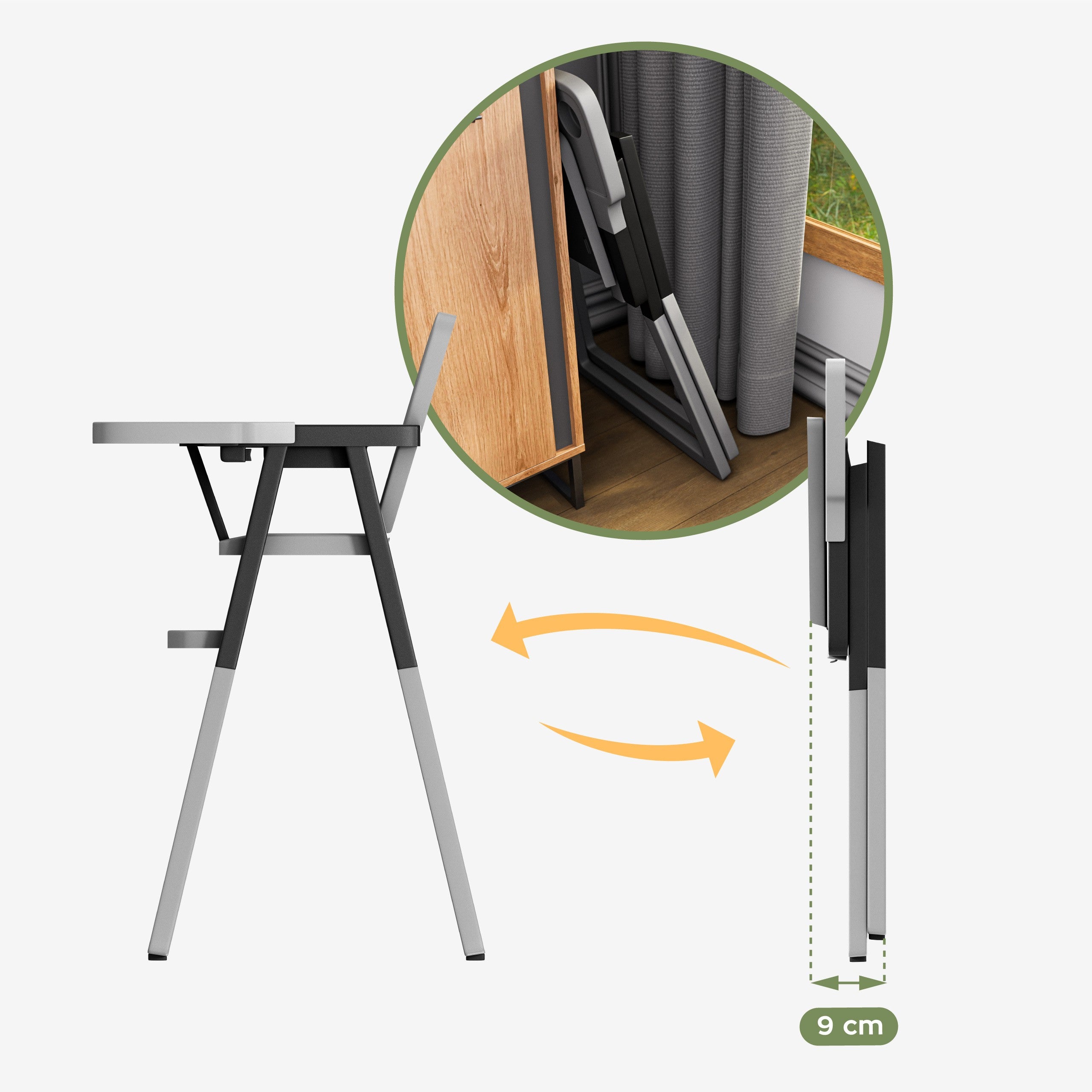 Plastová detská stolička Tulano Morsel 25, šedá a čierna