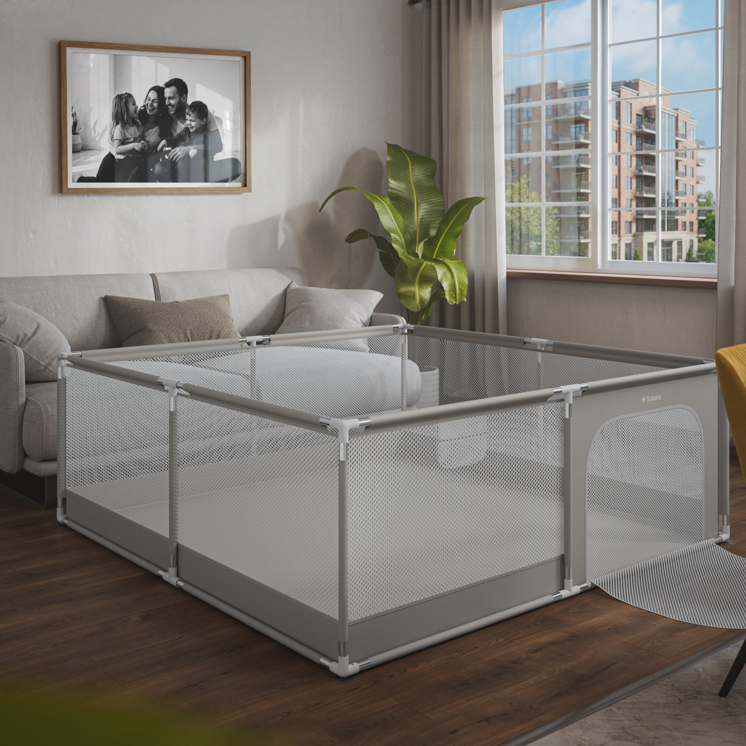 Detský ohrádka Tulano Cozy 28 Grey – 200 cm