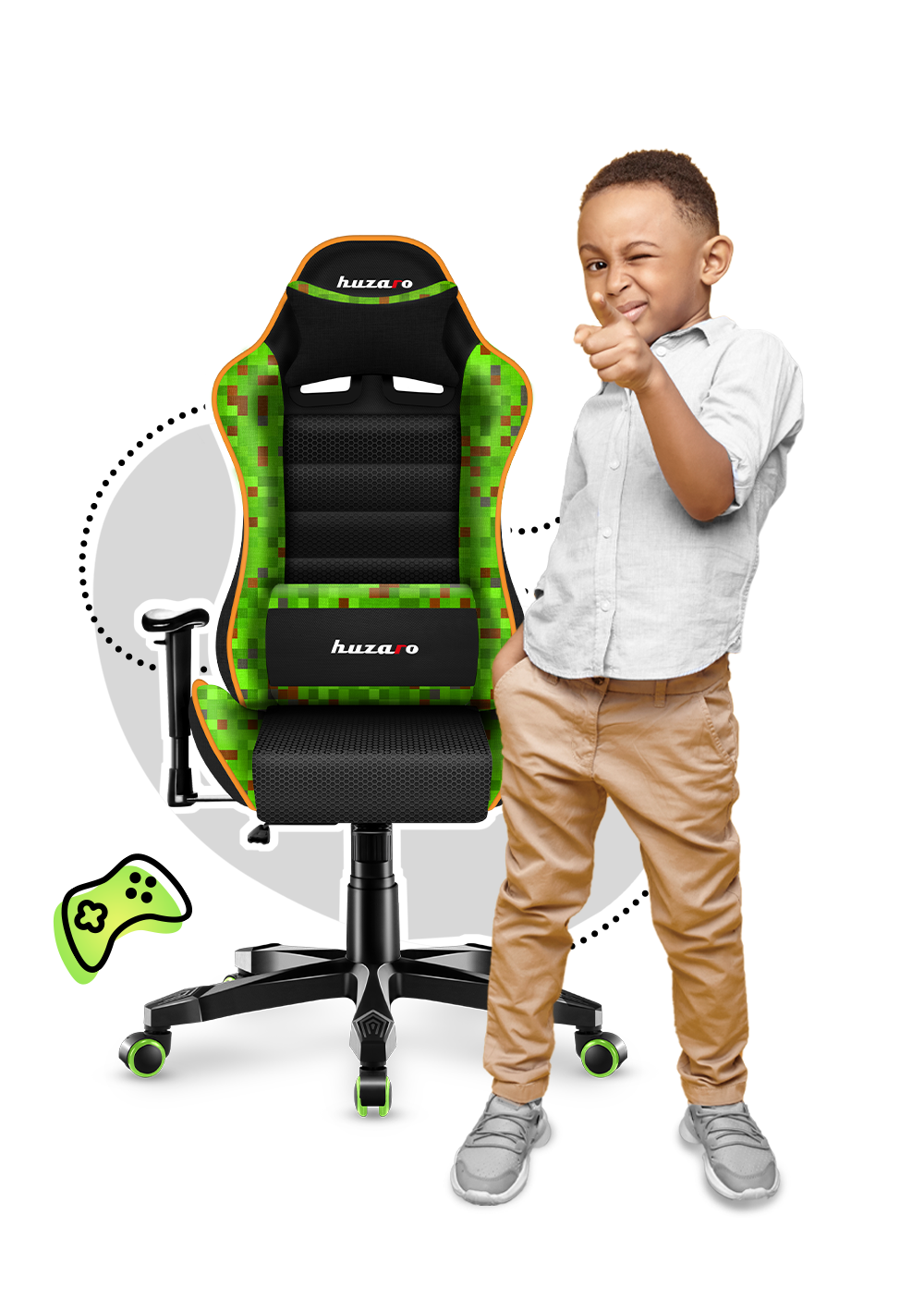 Detské herné kreslo HUZARO RANGER 6.0 Pixel Mesh