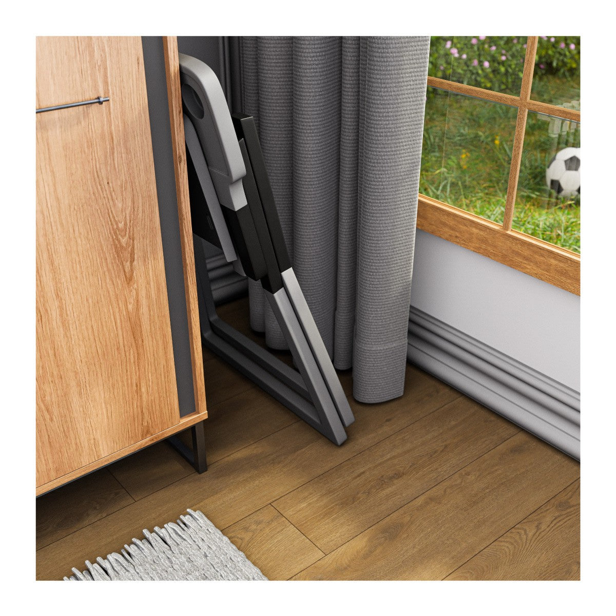 Plastová detská stolička Tulano Morsel 25, šedá a čierna
