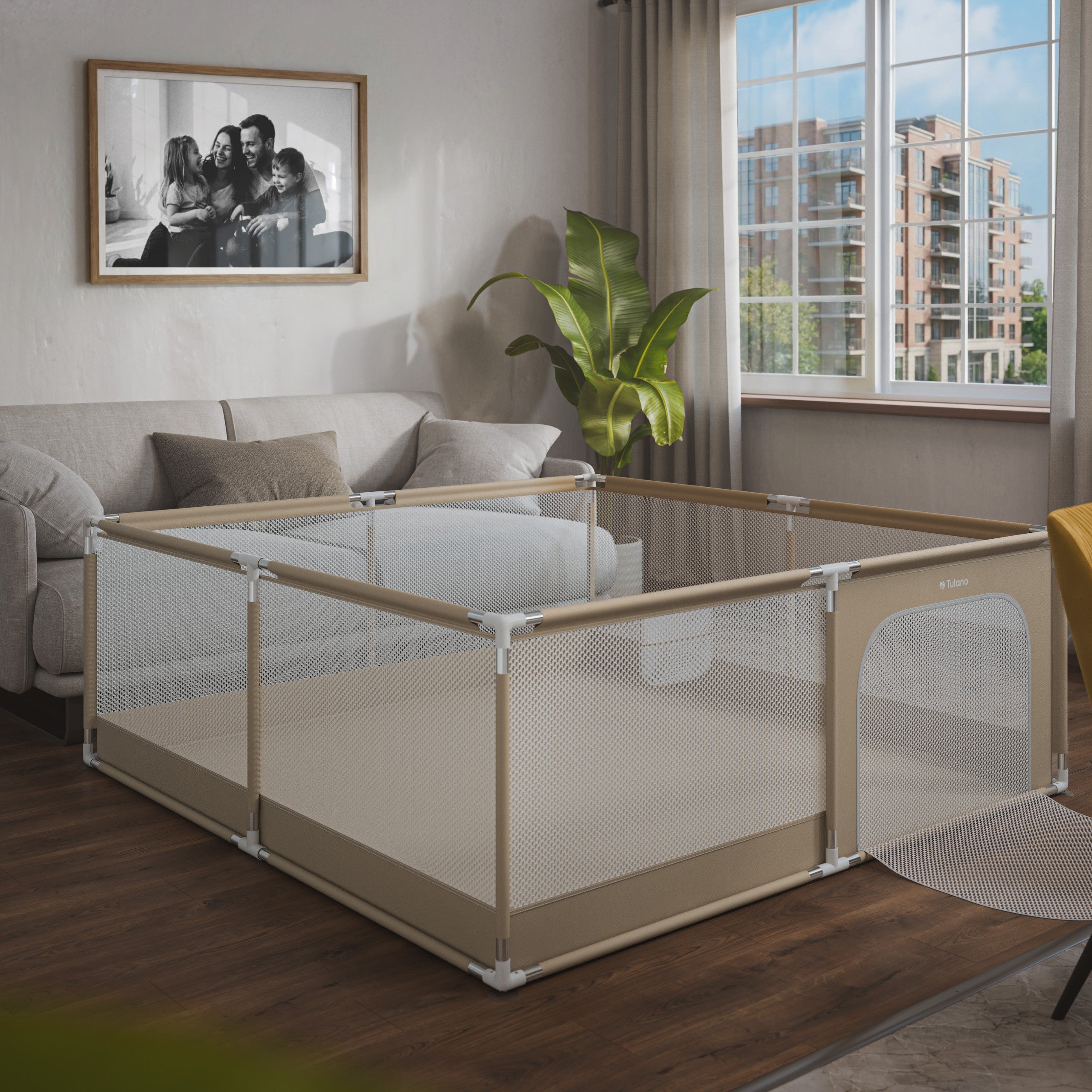 Detský ohrádka Tulano Cozy 28 Beige – 200 cm