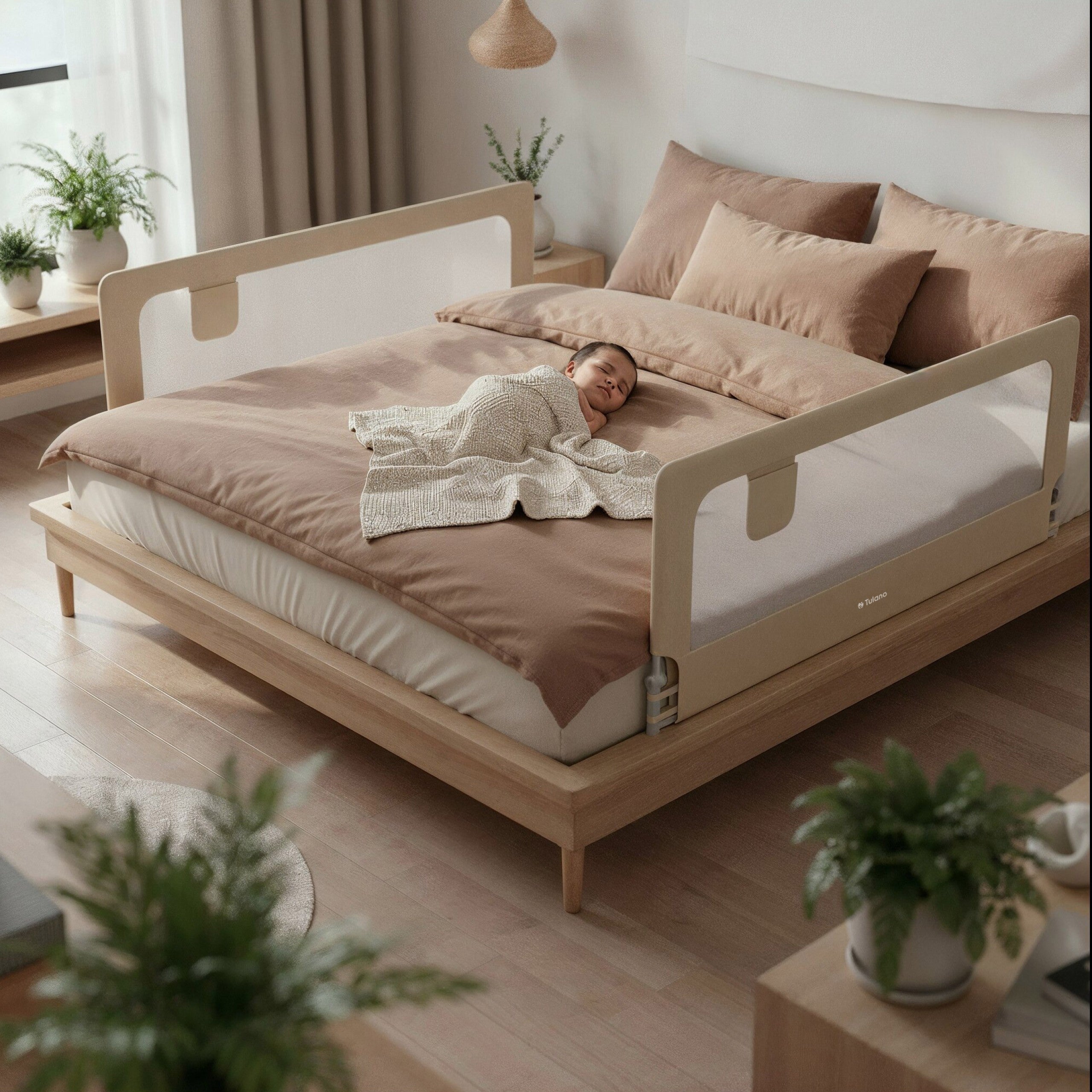Ochranná zábrana k posteli 200 cm Tulano Cover 30 béžová