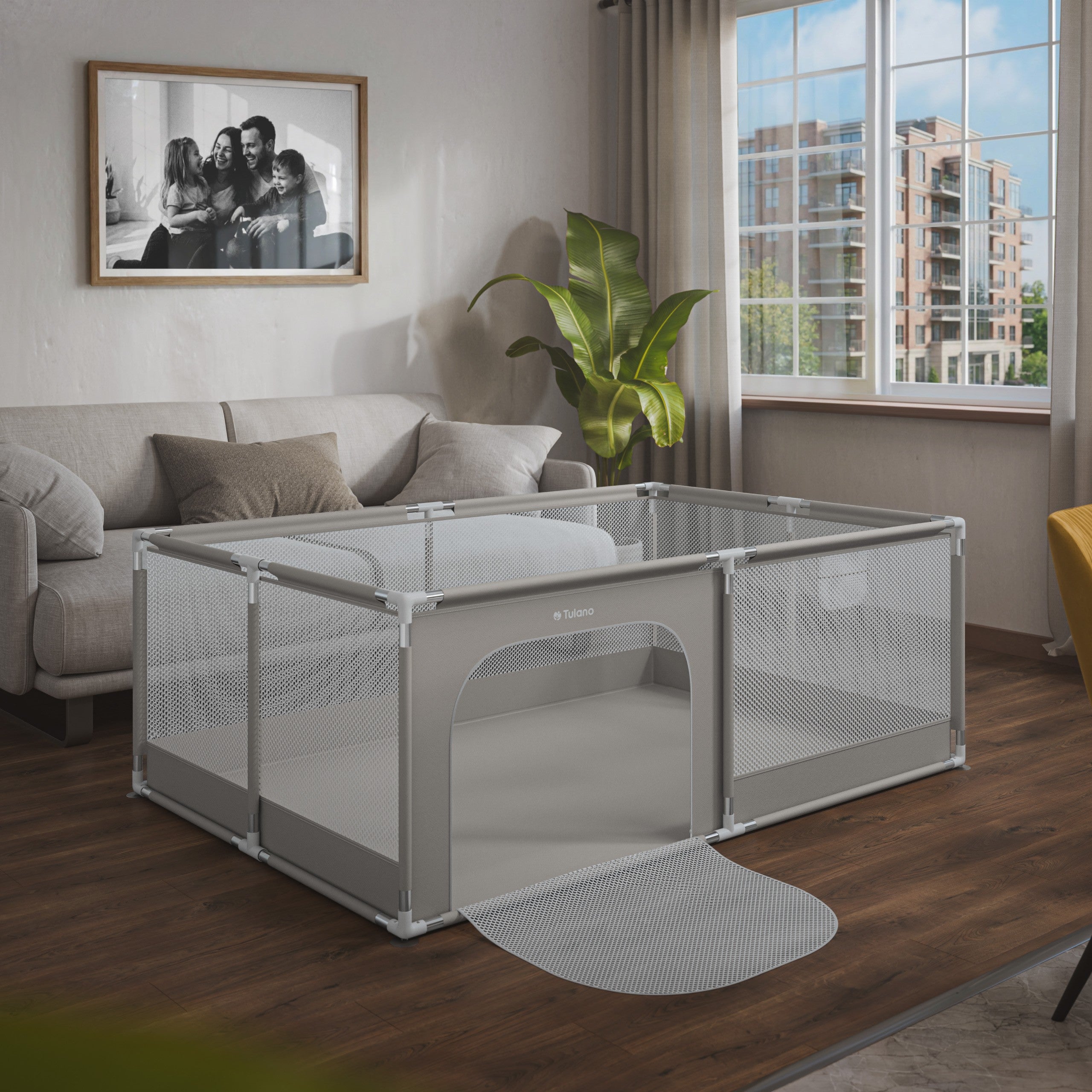 Detský ohrádka Tulano Cozy 22 Grey – 180 cm