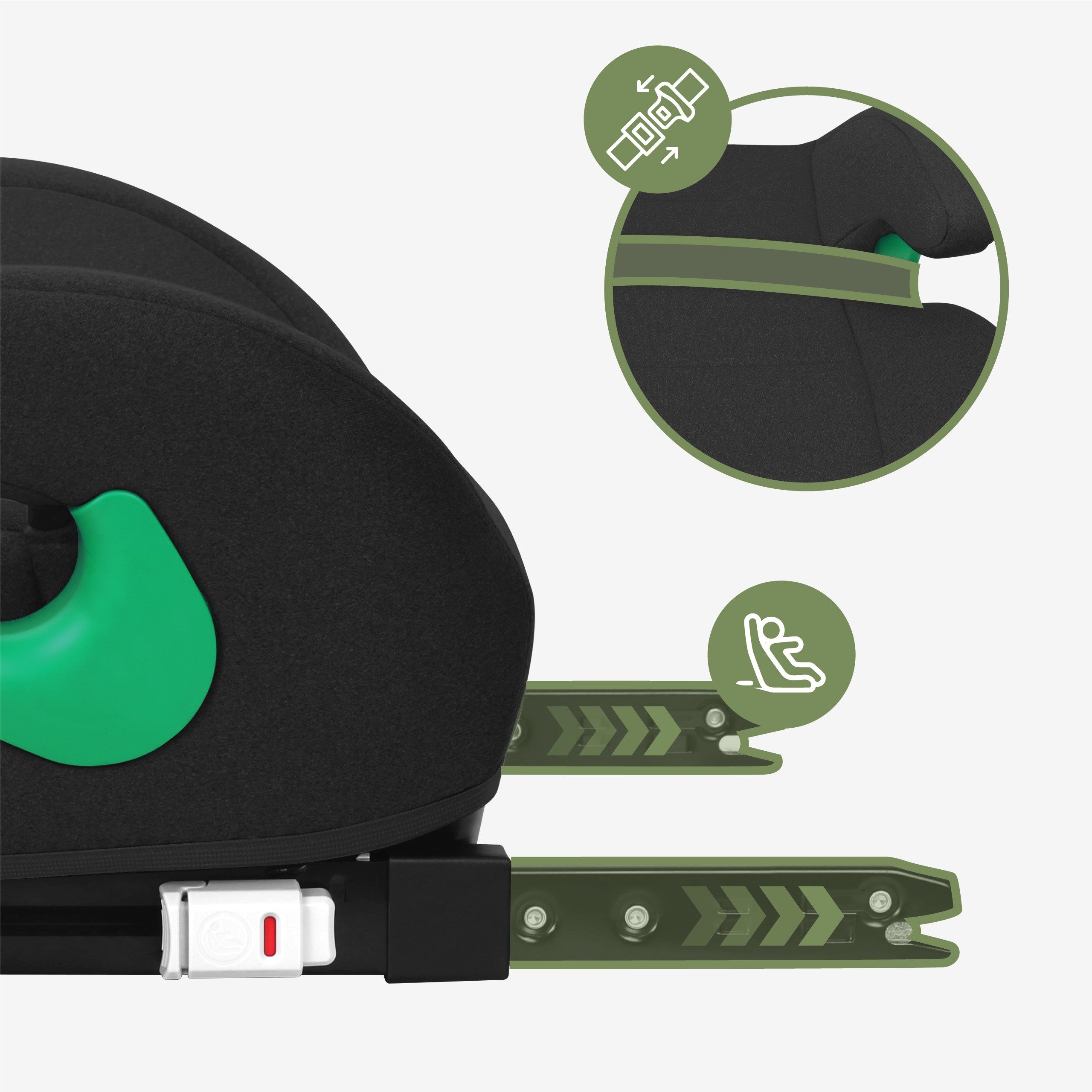 Detská autosedačka Tulano Cabby 35 Black s podstavcom, ISOFIX, 125–150 cm, I-Size