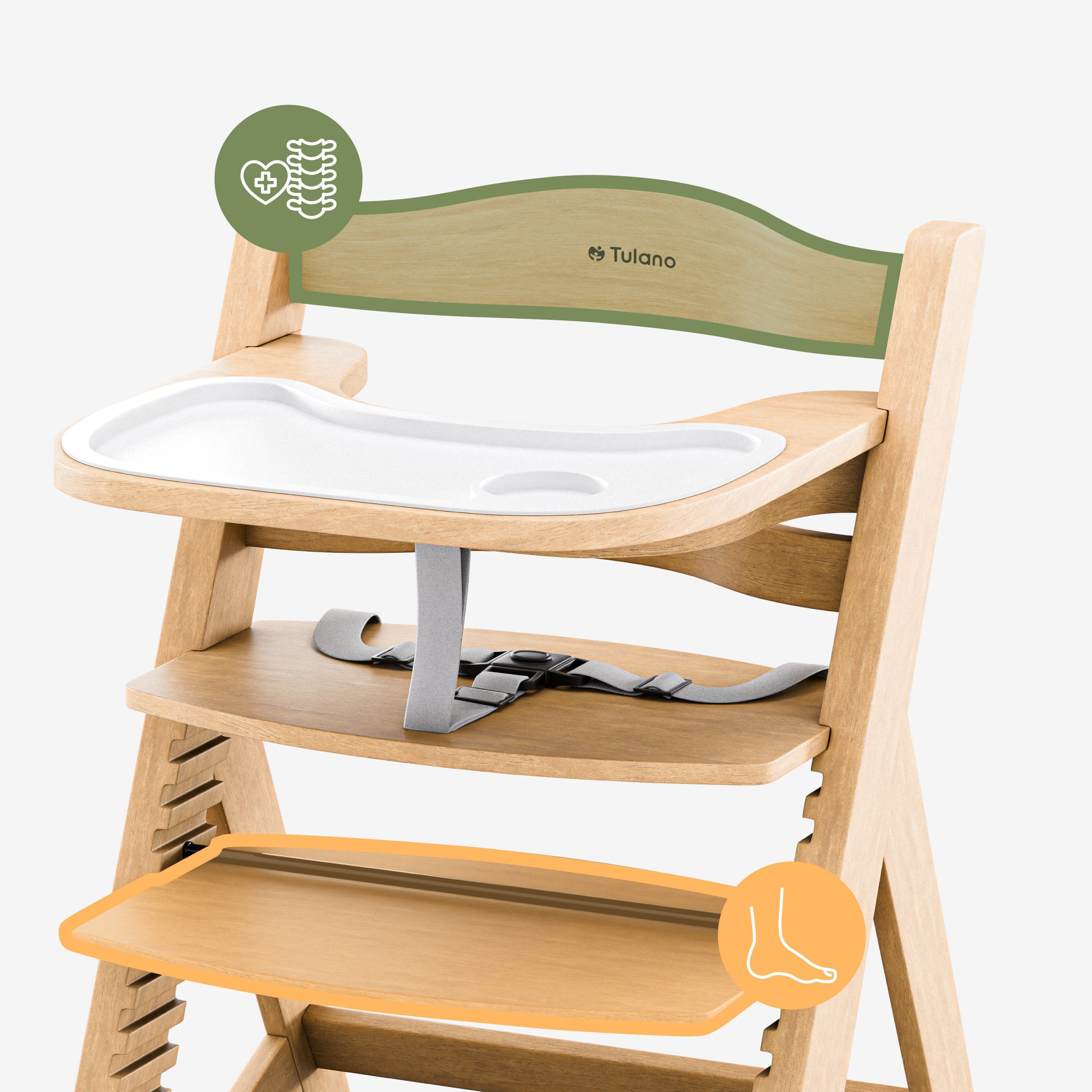 Drevená detská stolička Tulano Morsel 40 Natural