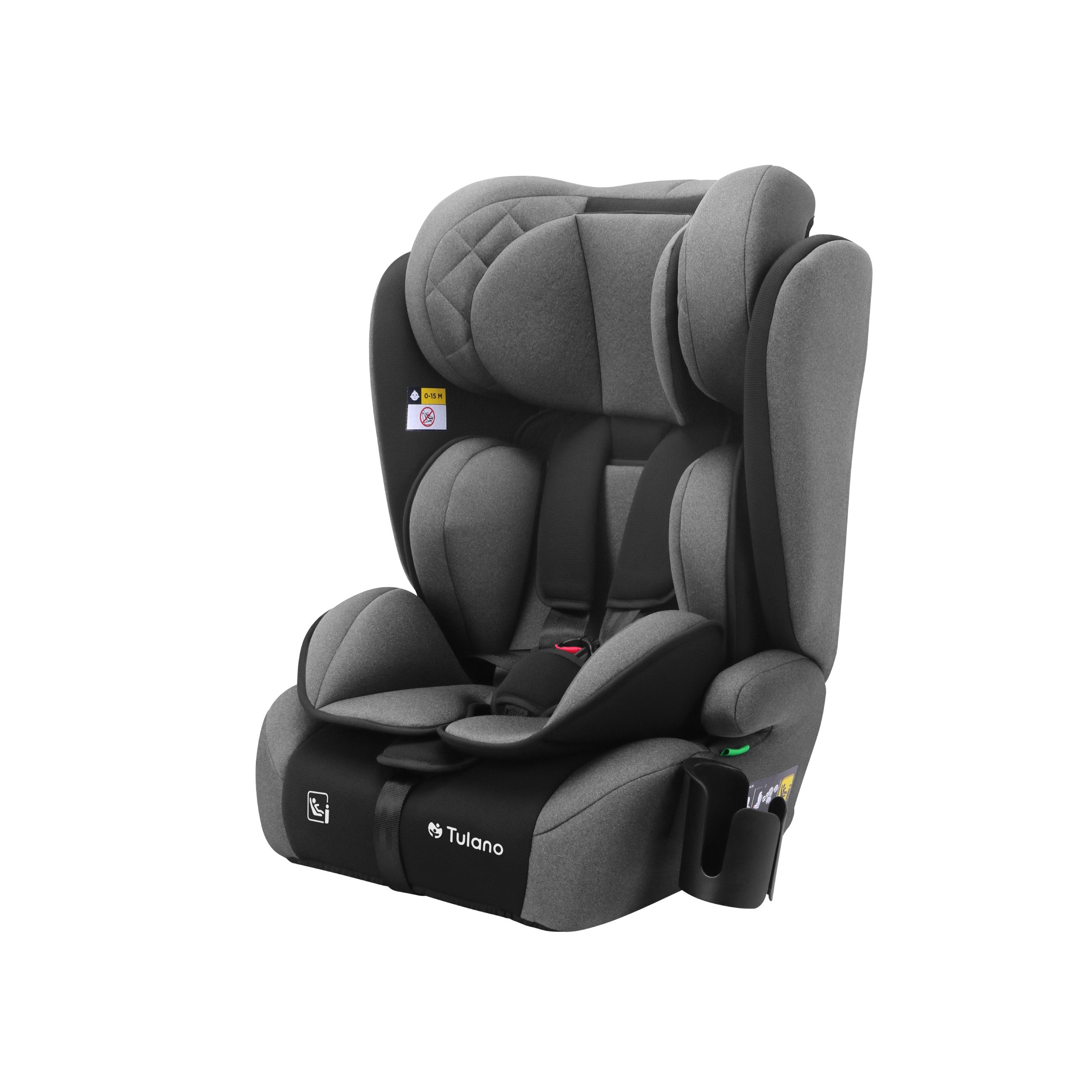 Detská autosedačka Tulano Zooma 25 šedá – čierna 76 – 150 cm I-Size