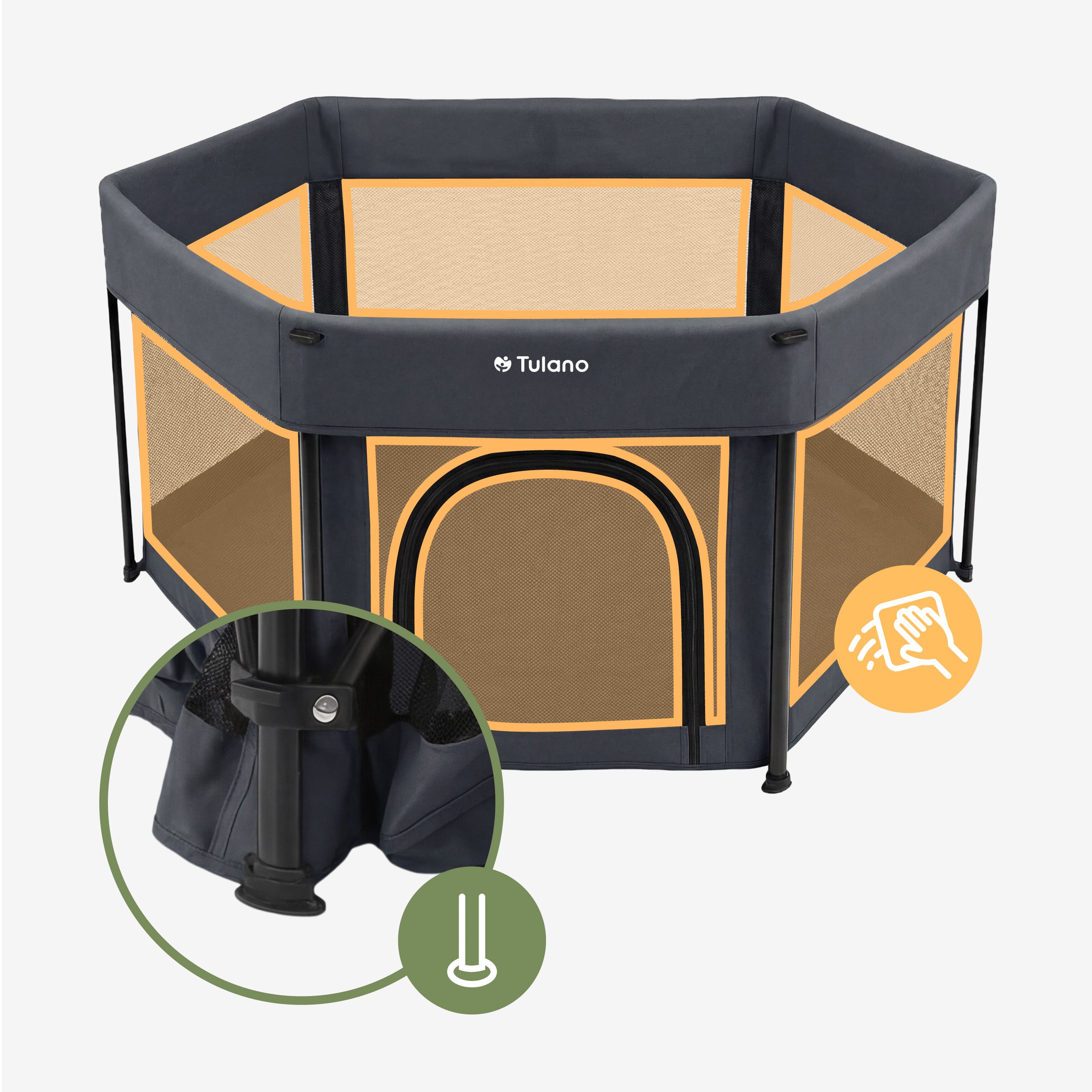Skladací detský ohrádka Tulano Cozy 30 Graphite
