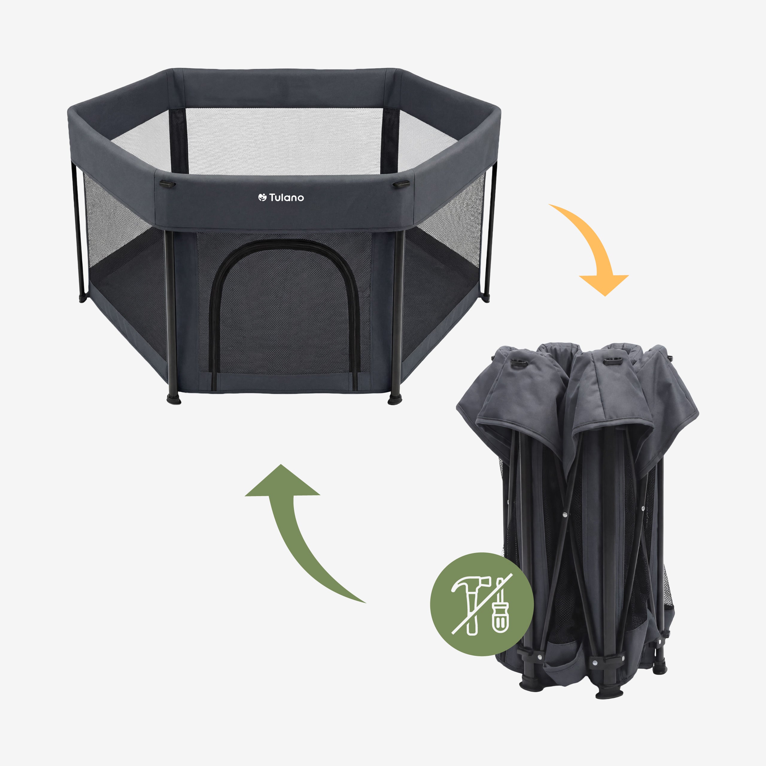 Skladací detský ohrádka Tulano Cozy 30 Graphite