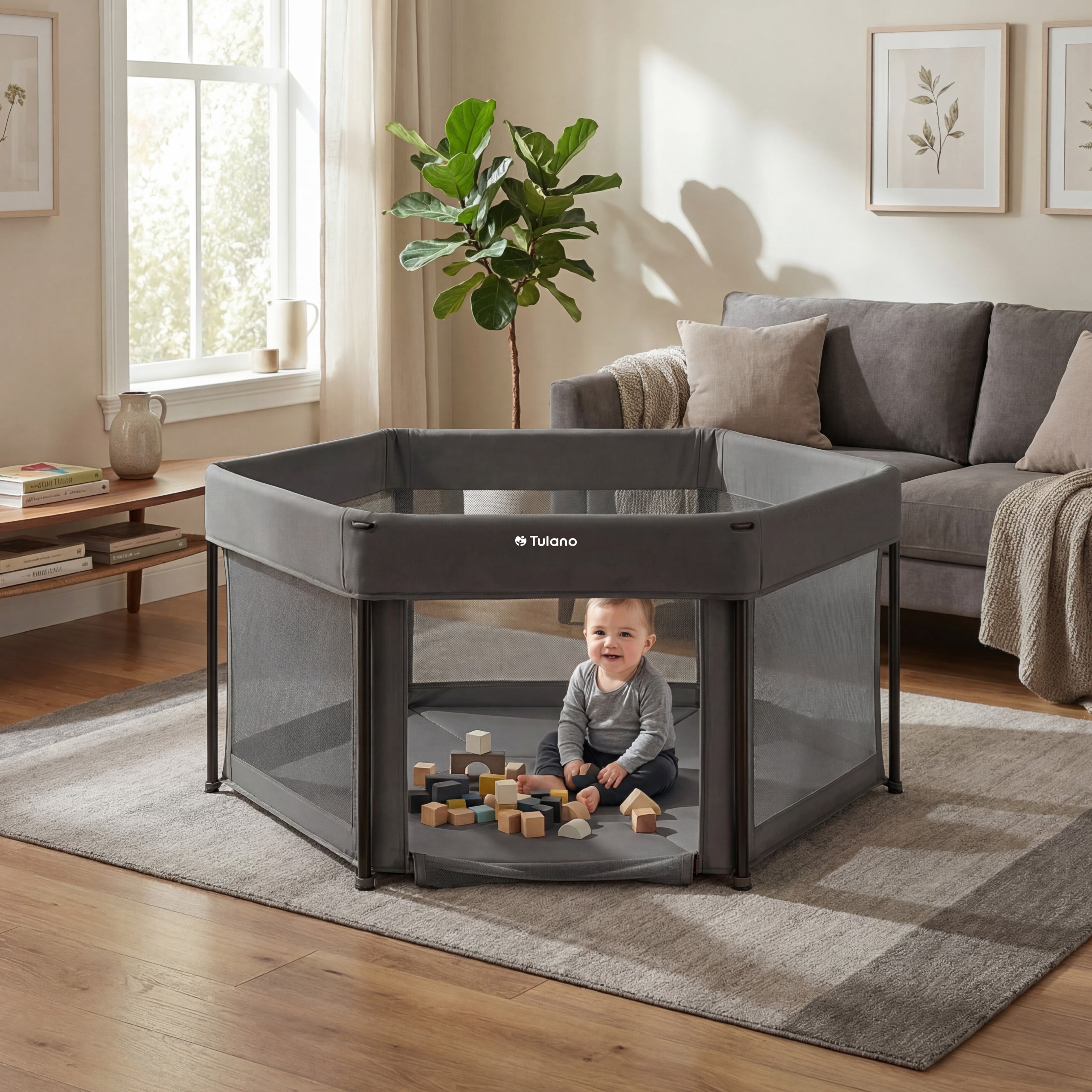 Skladací detský ohrádka Tulano Cozy 30 Graphite