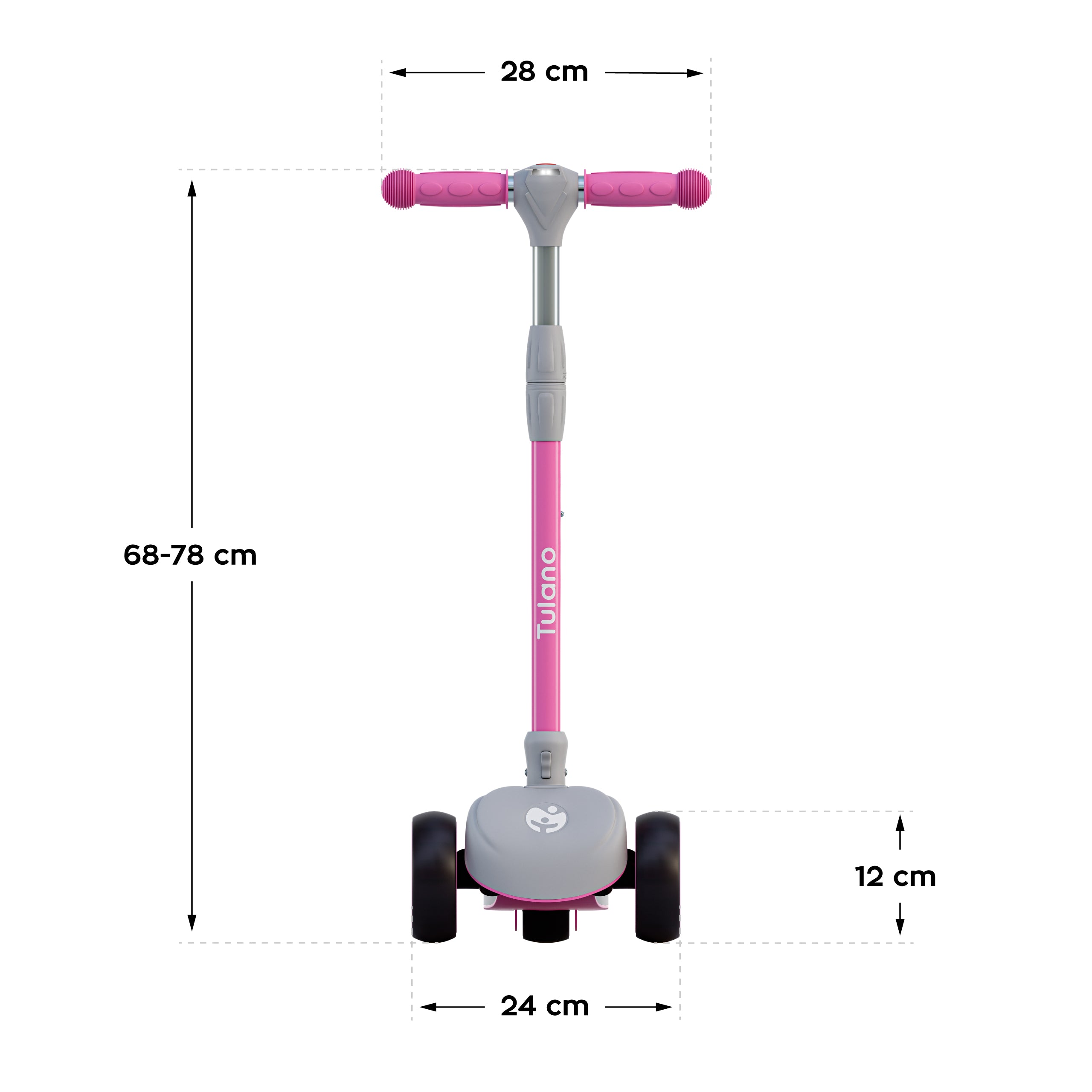 Detský kolobežka s LED osvetlením Rookie 15 Pink