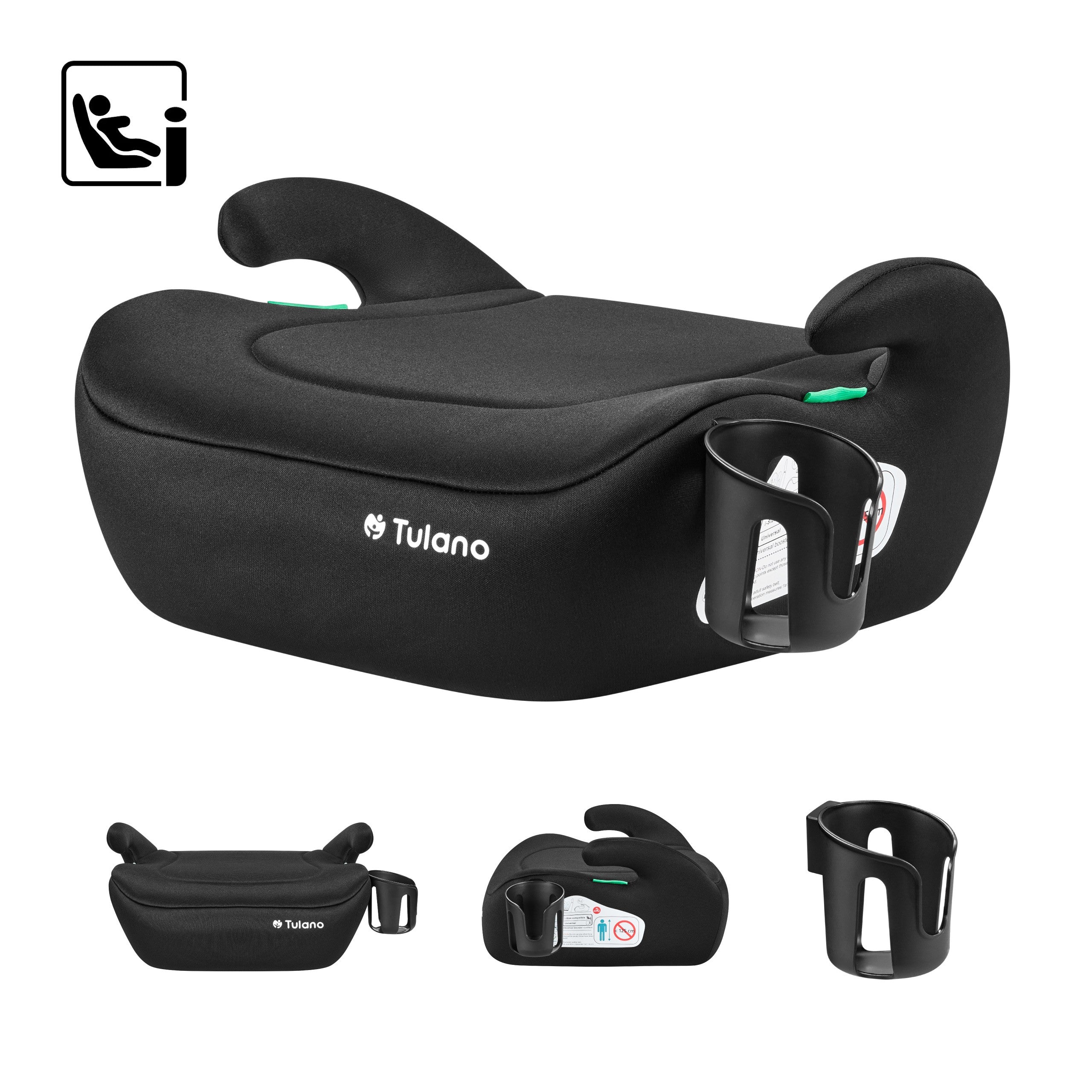 Detská autosedačka s podstavcom Tulano Cabby 20 Black 125–150 cm I-Size