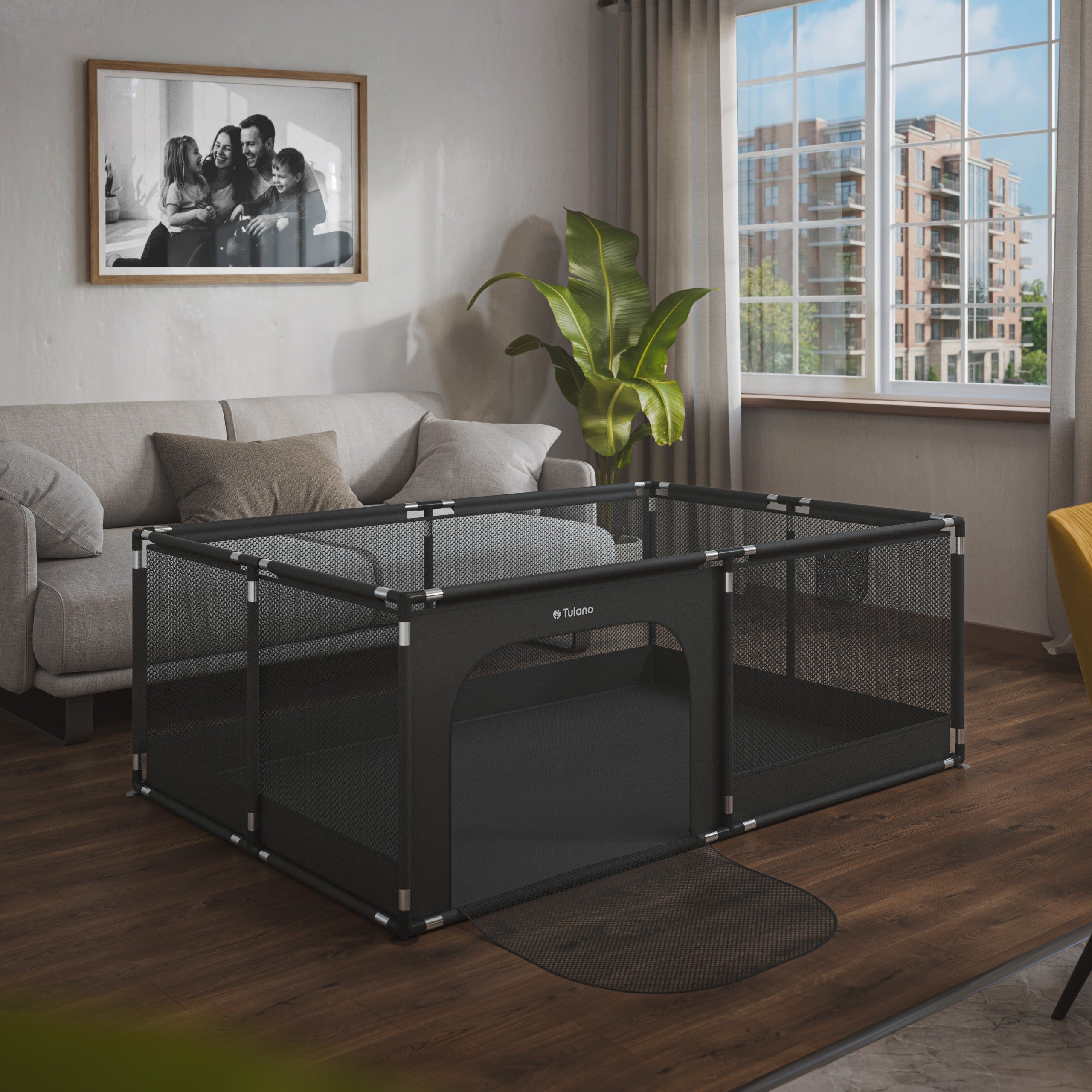 Detský ohrádka Tulano Cozy 22 Graphite – 180 cm