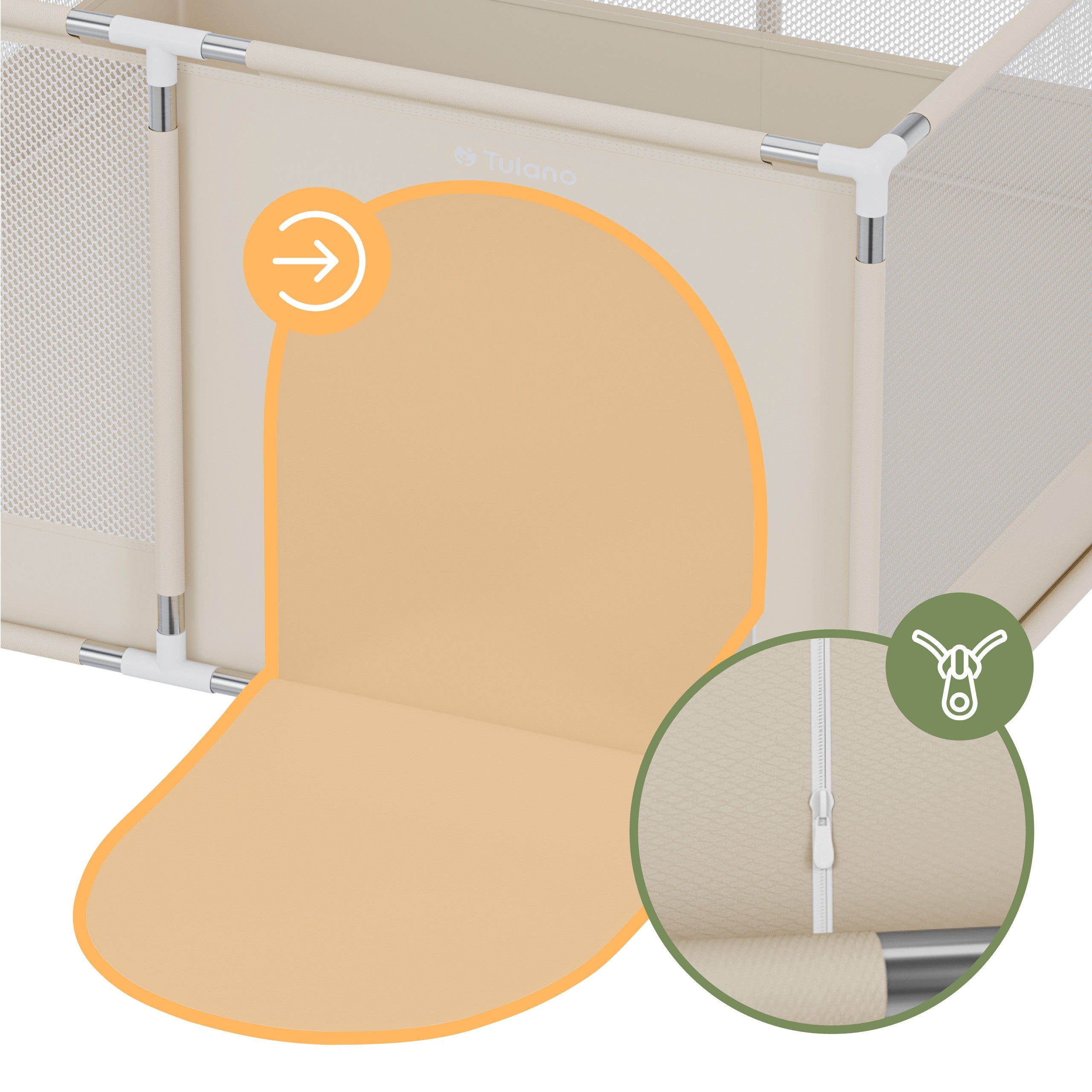 Detský ohrádka Tulano Cozy 20 Beige – 130 cm