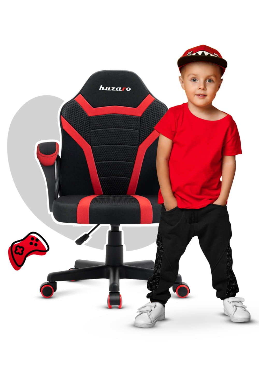 Detské herné kreslo HUZARO RANGER 1.0 Red Mesh