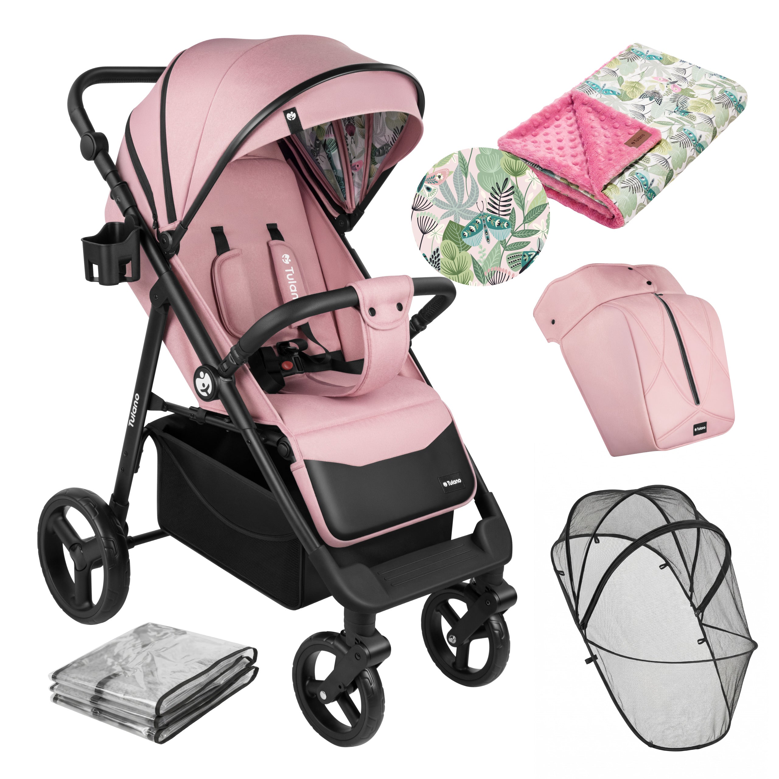 Detský kočík s dekou Tulano Avignon 35 Pink