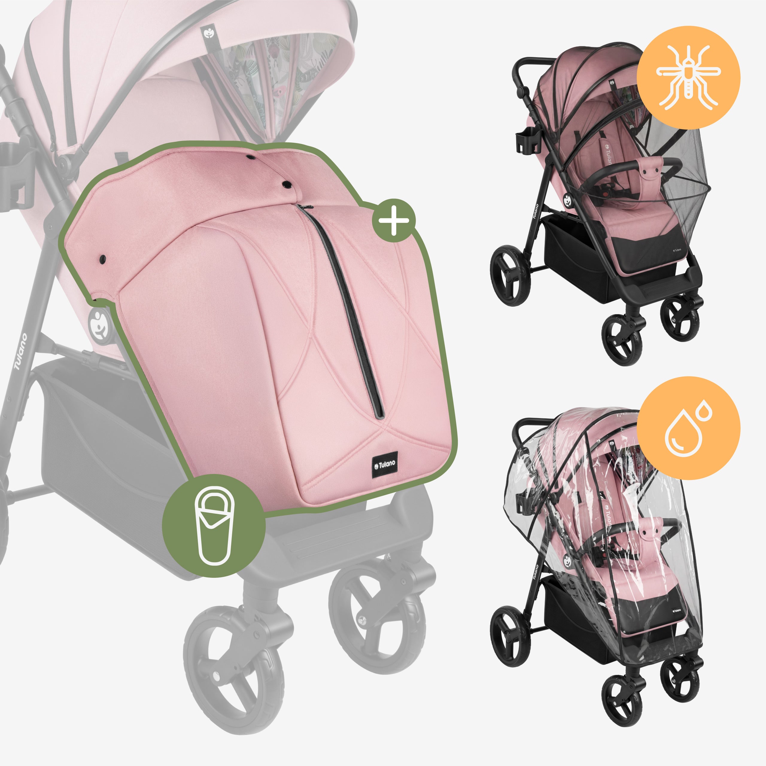 Detský kočík s dekou Tulano Avignon 35 Pink
