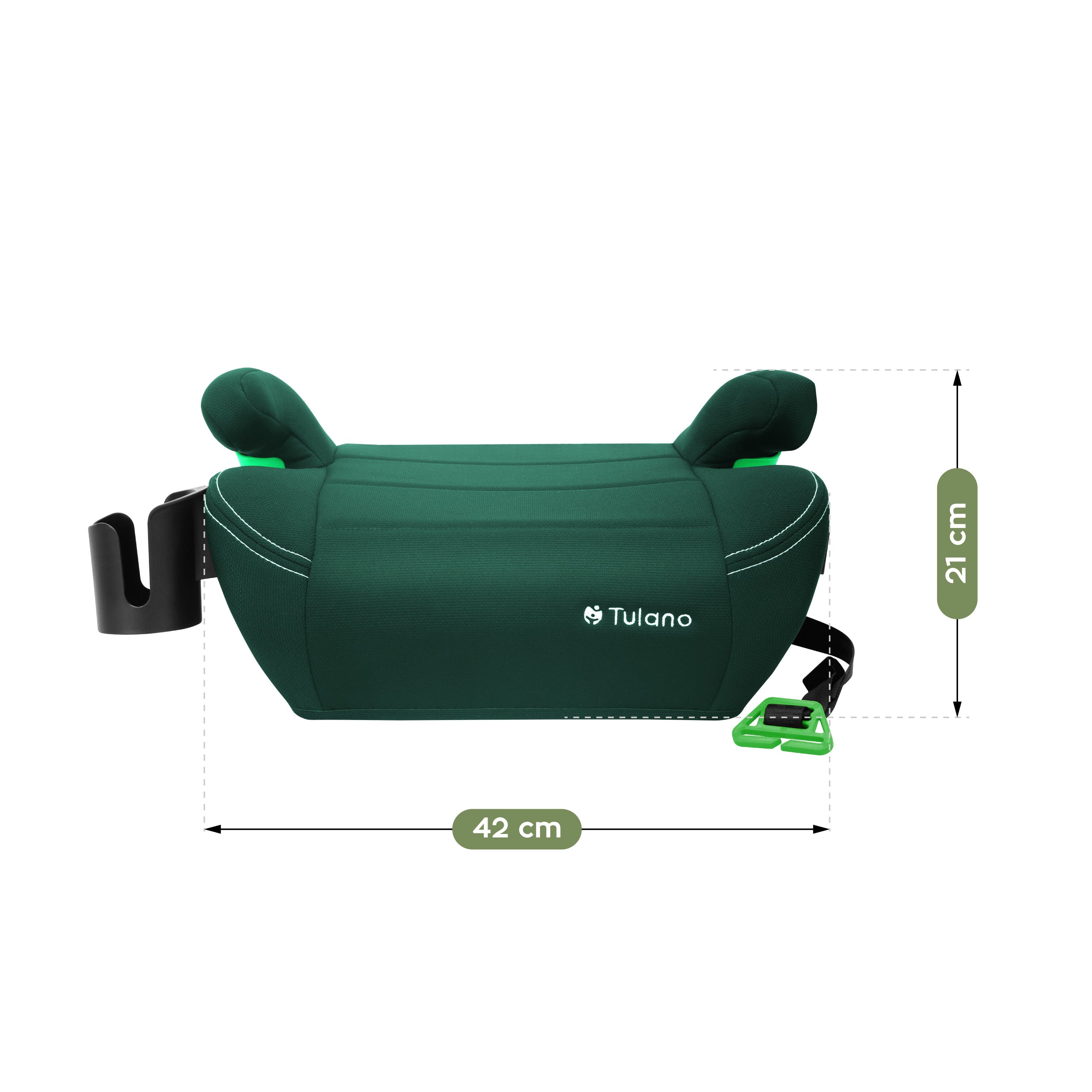 Detská autosedačka s podstavcom Tulano Cabby 25 Green 125–150 cm I-Size