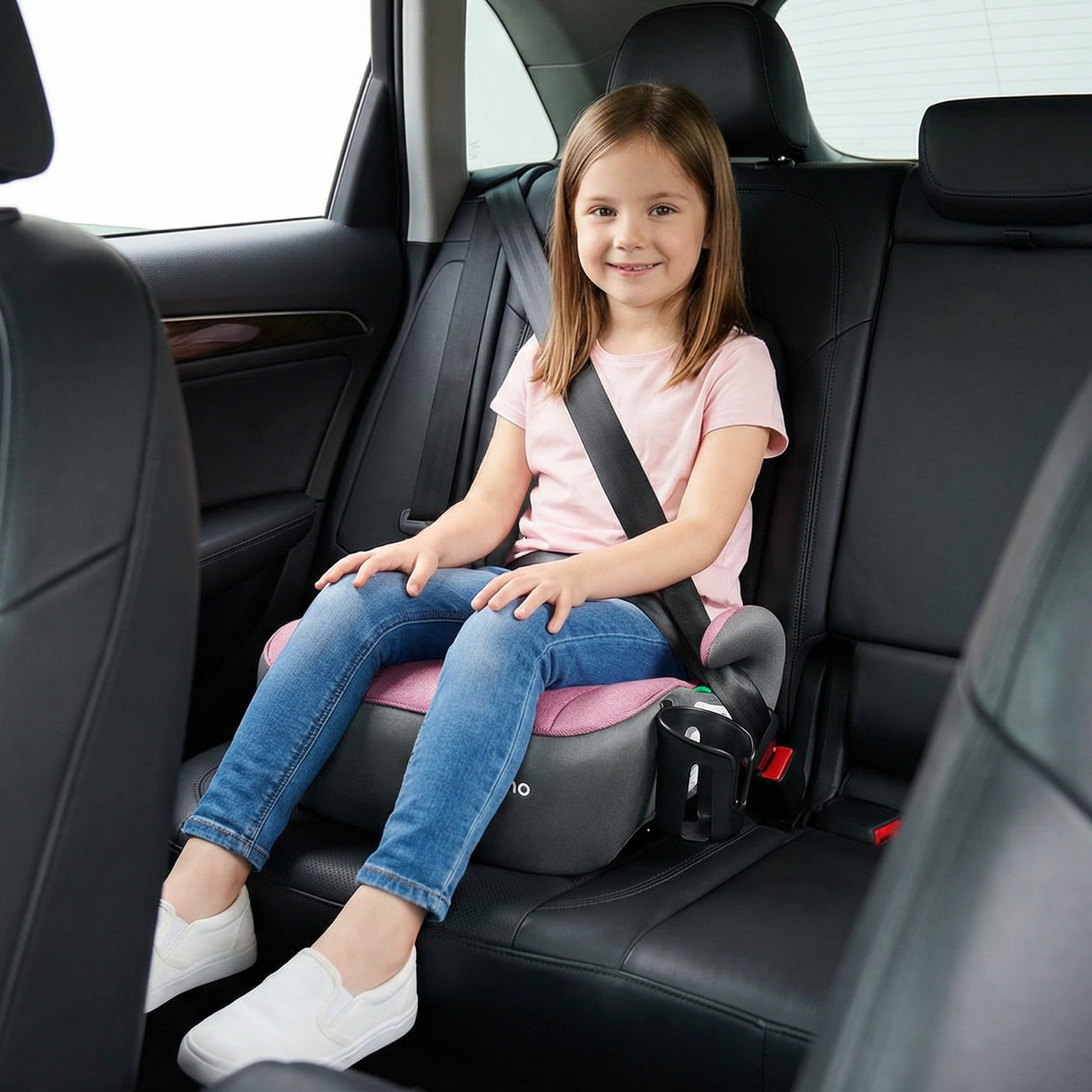 Detská autosedačka s podstavcom Tulano Cabby 30 ružovo-sivá