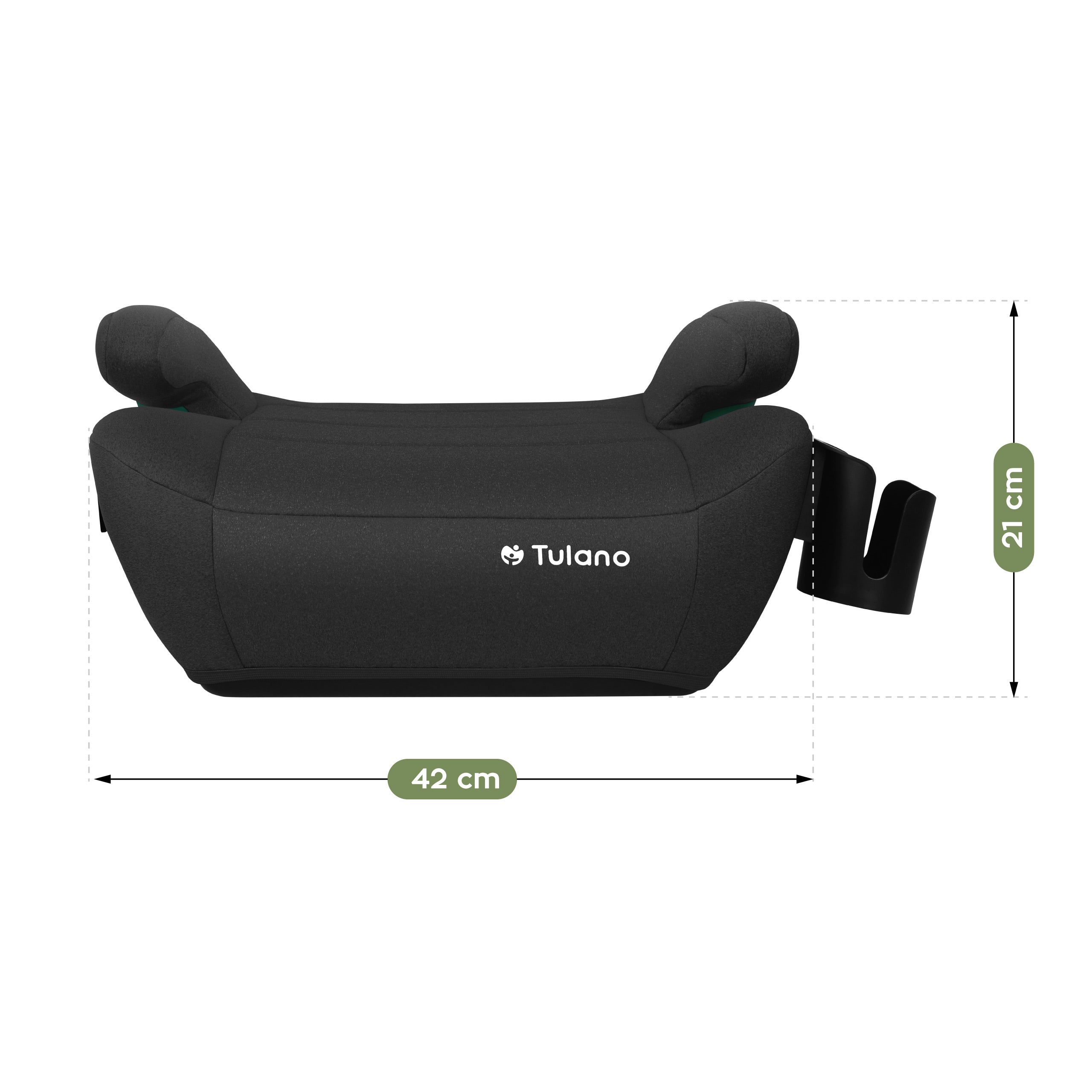 Detská autosedačka Tulano Cabby 35 Black s podstavcom, ISOFIX, 125–150 cm, I-Size
