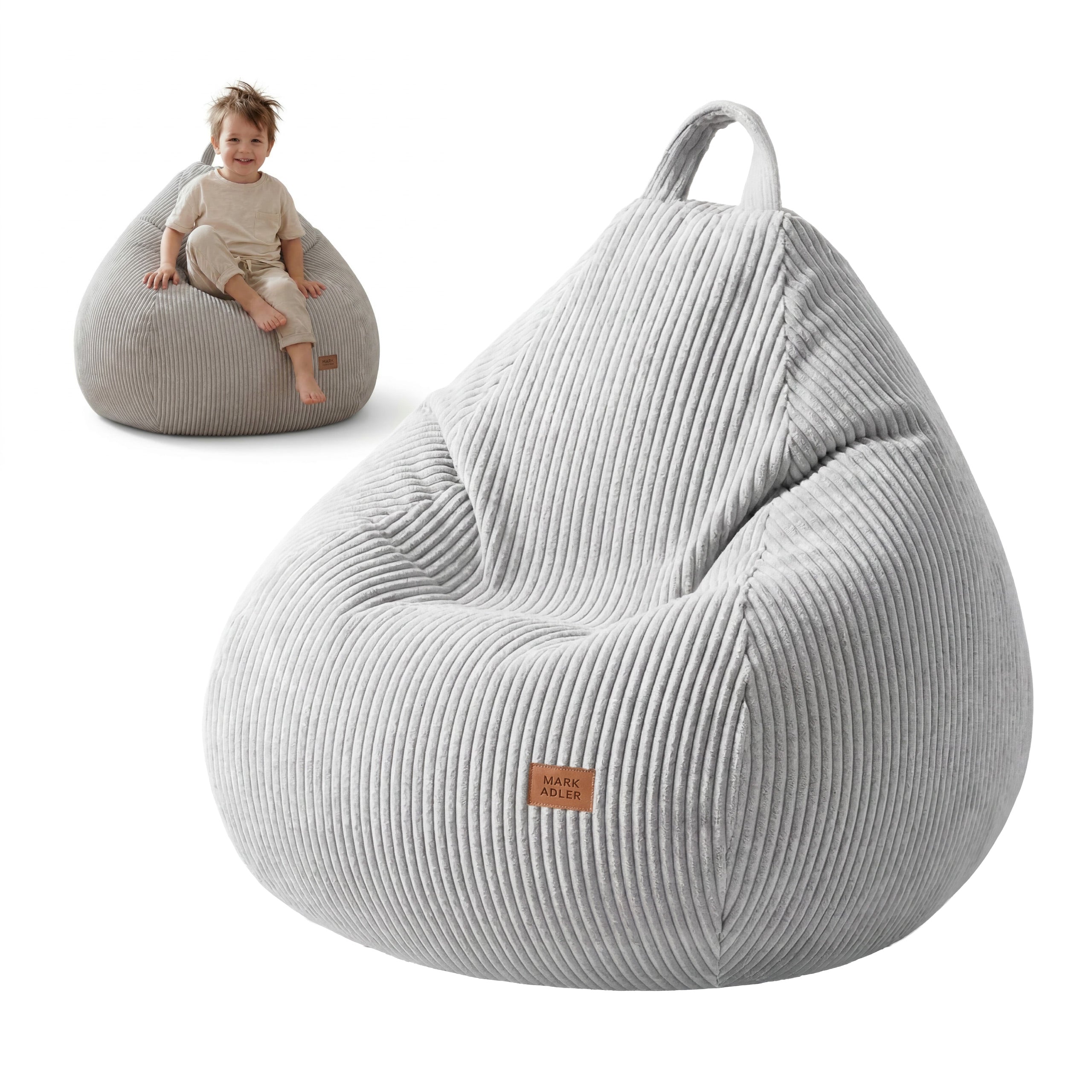 Kordový vak na sedenie, sivý, Mark Adler Comfy 1.0 Grey