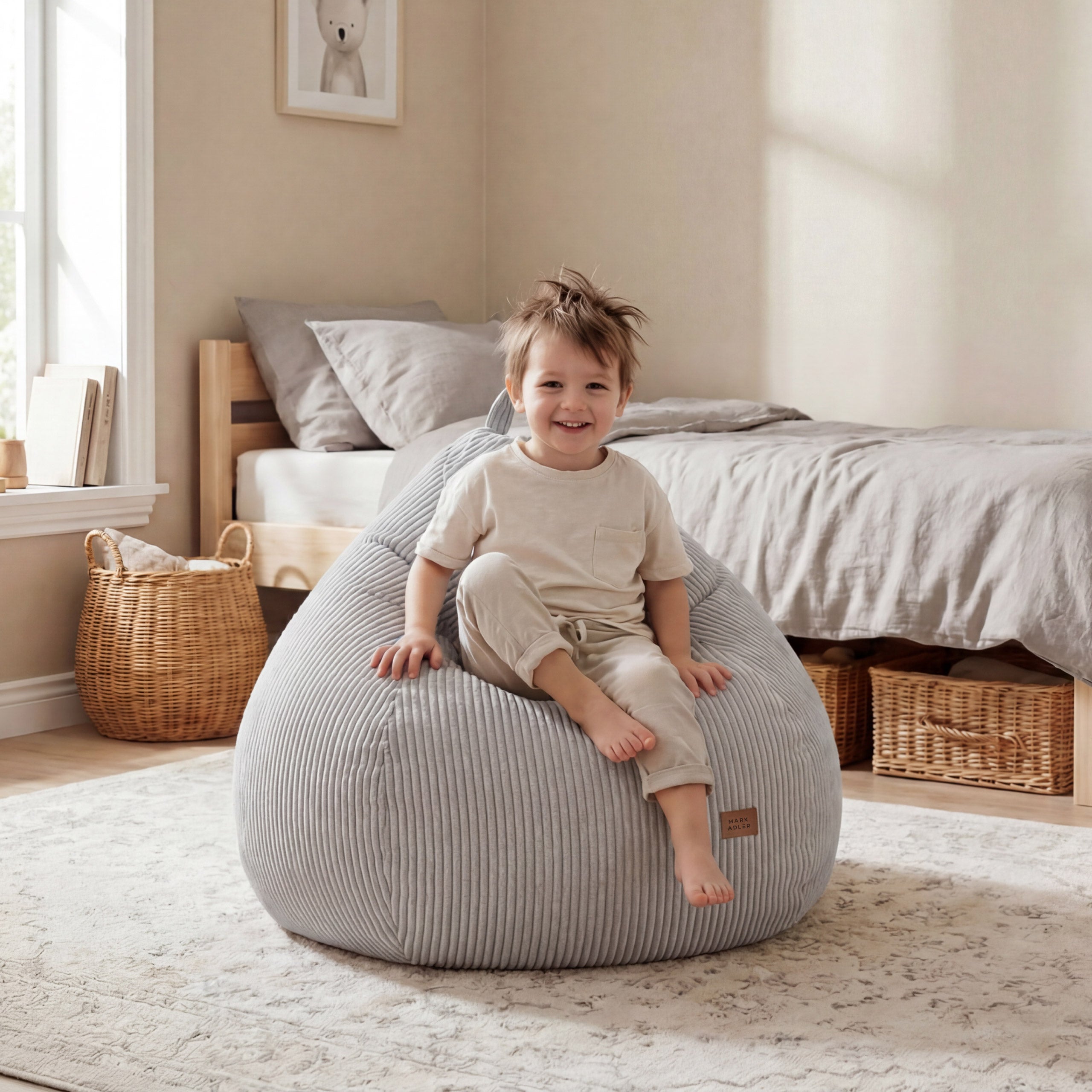 Kordový vak na sedenie, sivý, Mark Adler Comfy 1.0 Grey