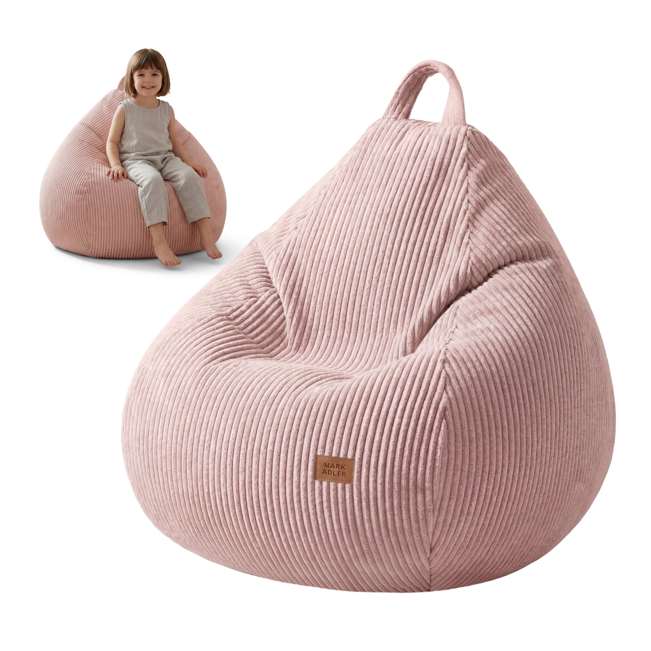 Štruková vaková taburetka, sivá, Mark Adler Comfy 1.0 Pink