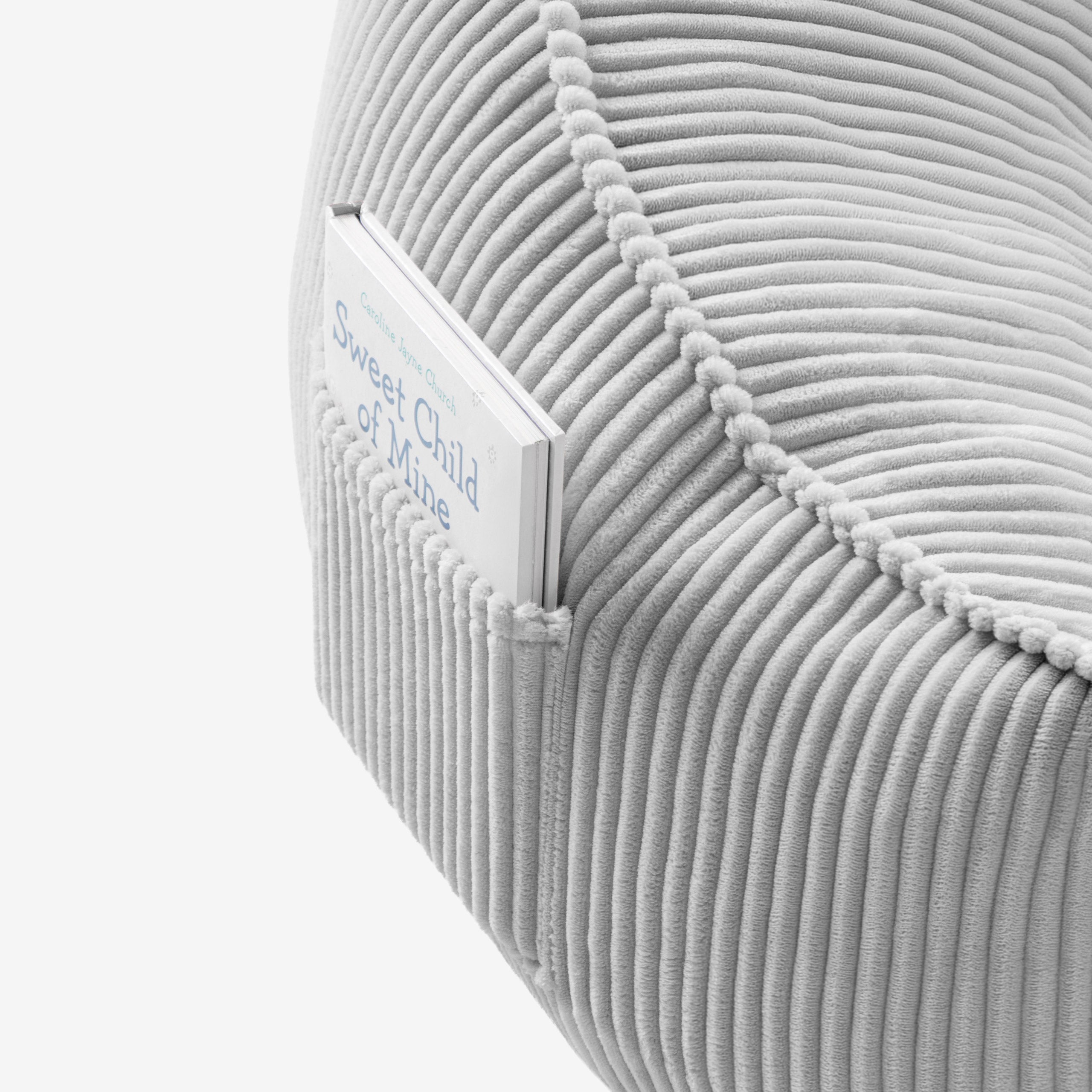 Manšestrové kreslo puf s operadlom Mark Adler Comfy 4.0 Grey
