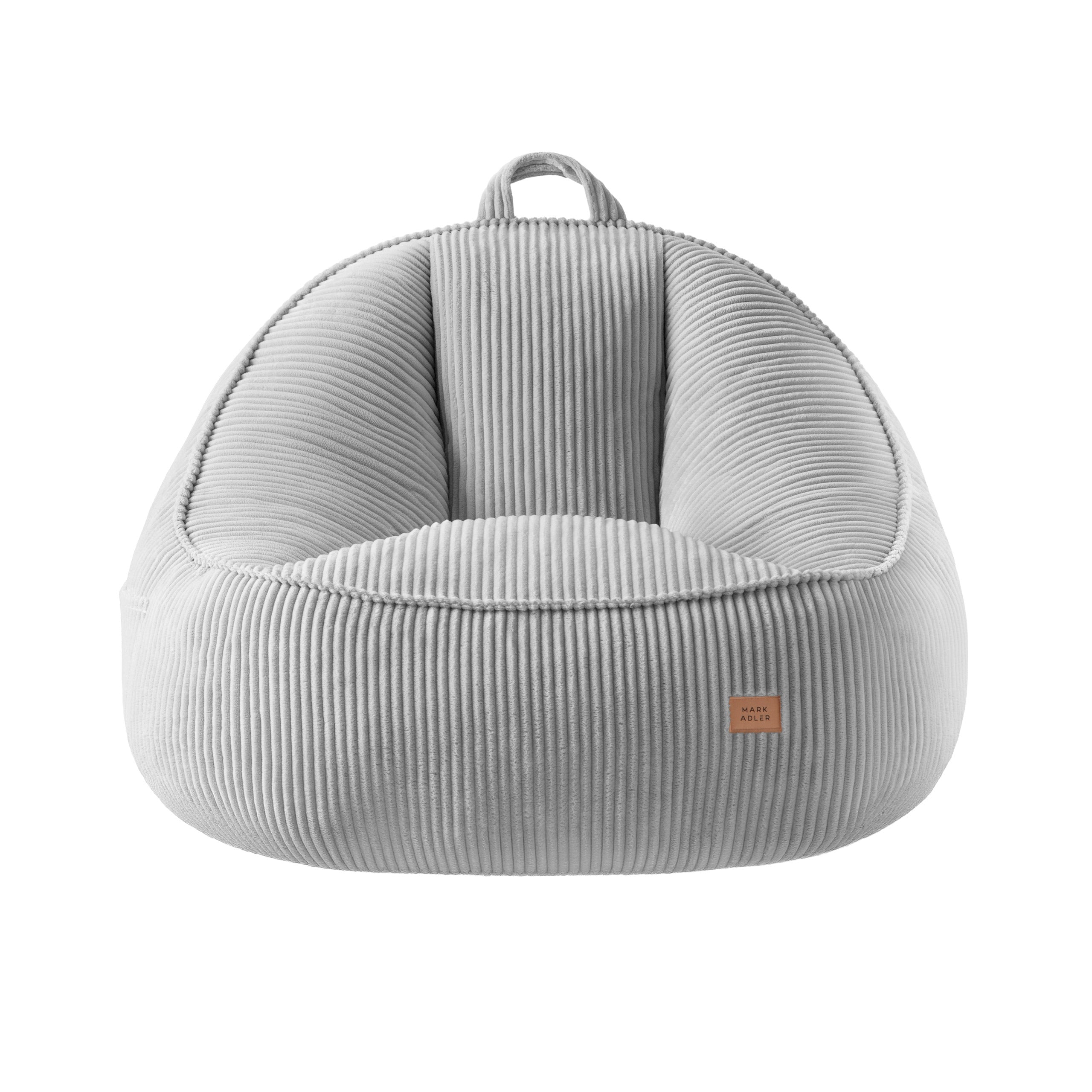 Manšestrové kreslo puf s operadlom Mark Adler Comfy 4.0 Grey