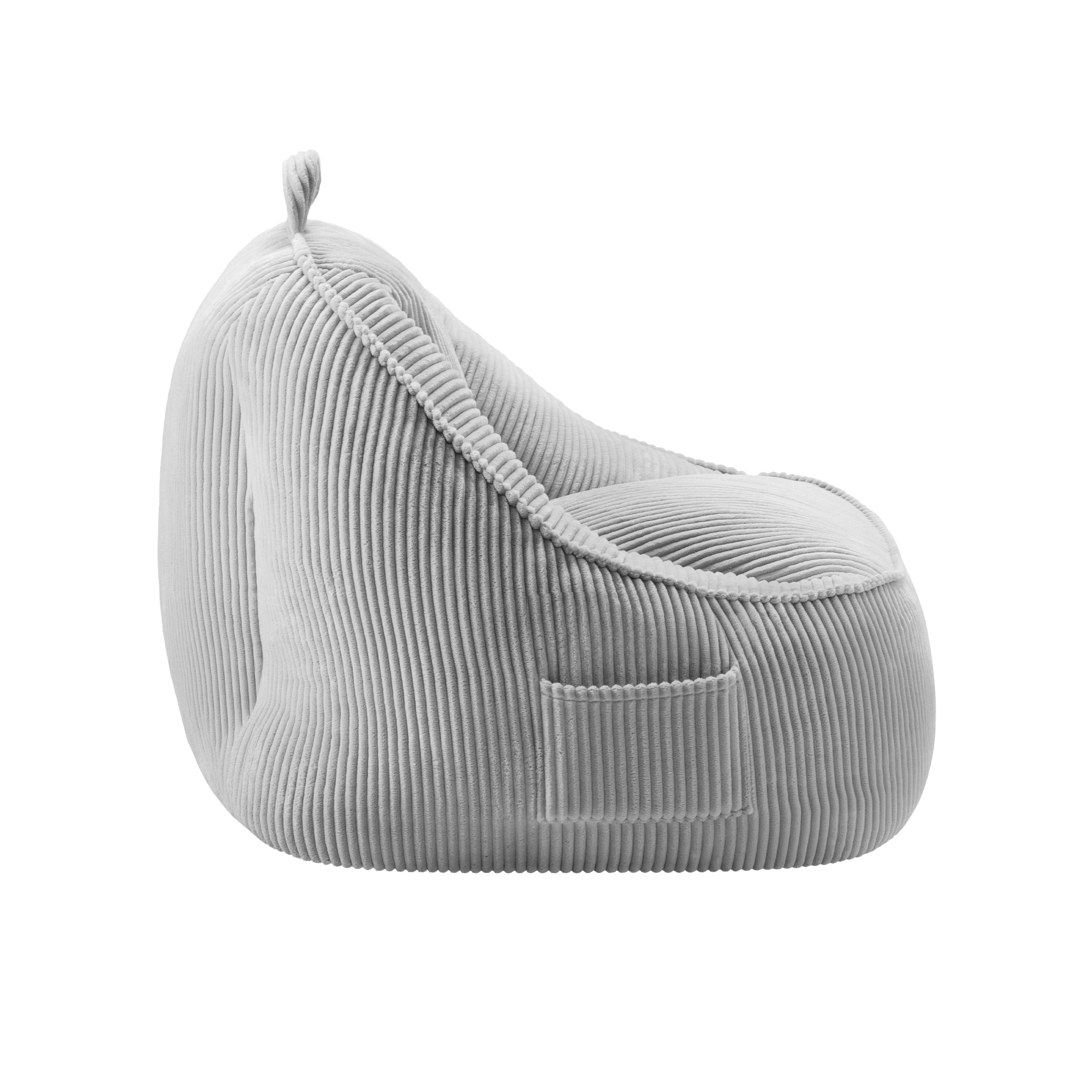 Manšestrové kreslo puf s operadlom Mark Adler Comfy 4.0 Grey