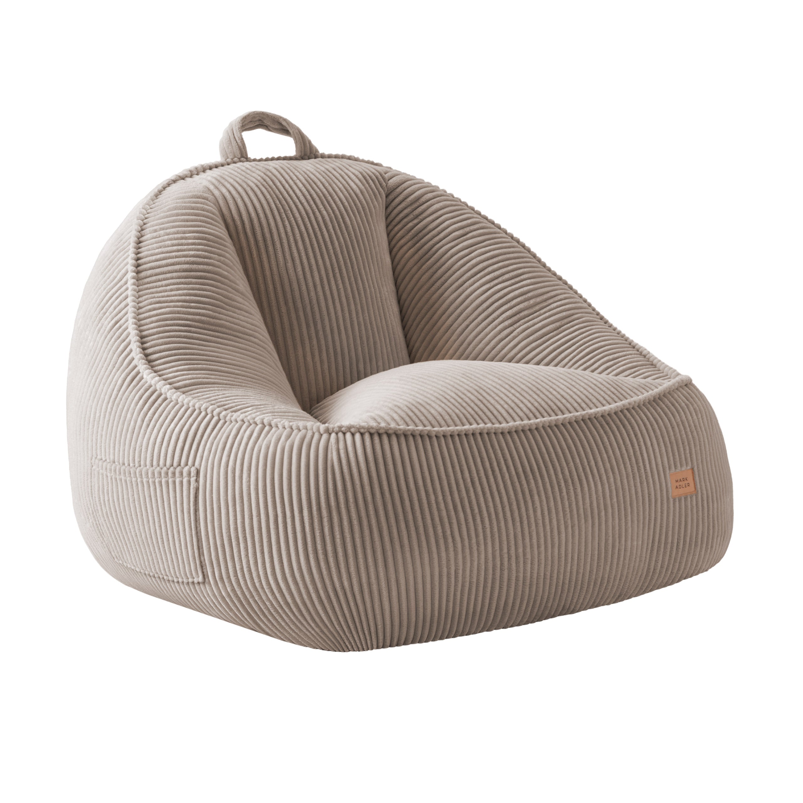 Manšestrové kreslo puf s operadlom Mark Adler Comfy 4.0 Taupe