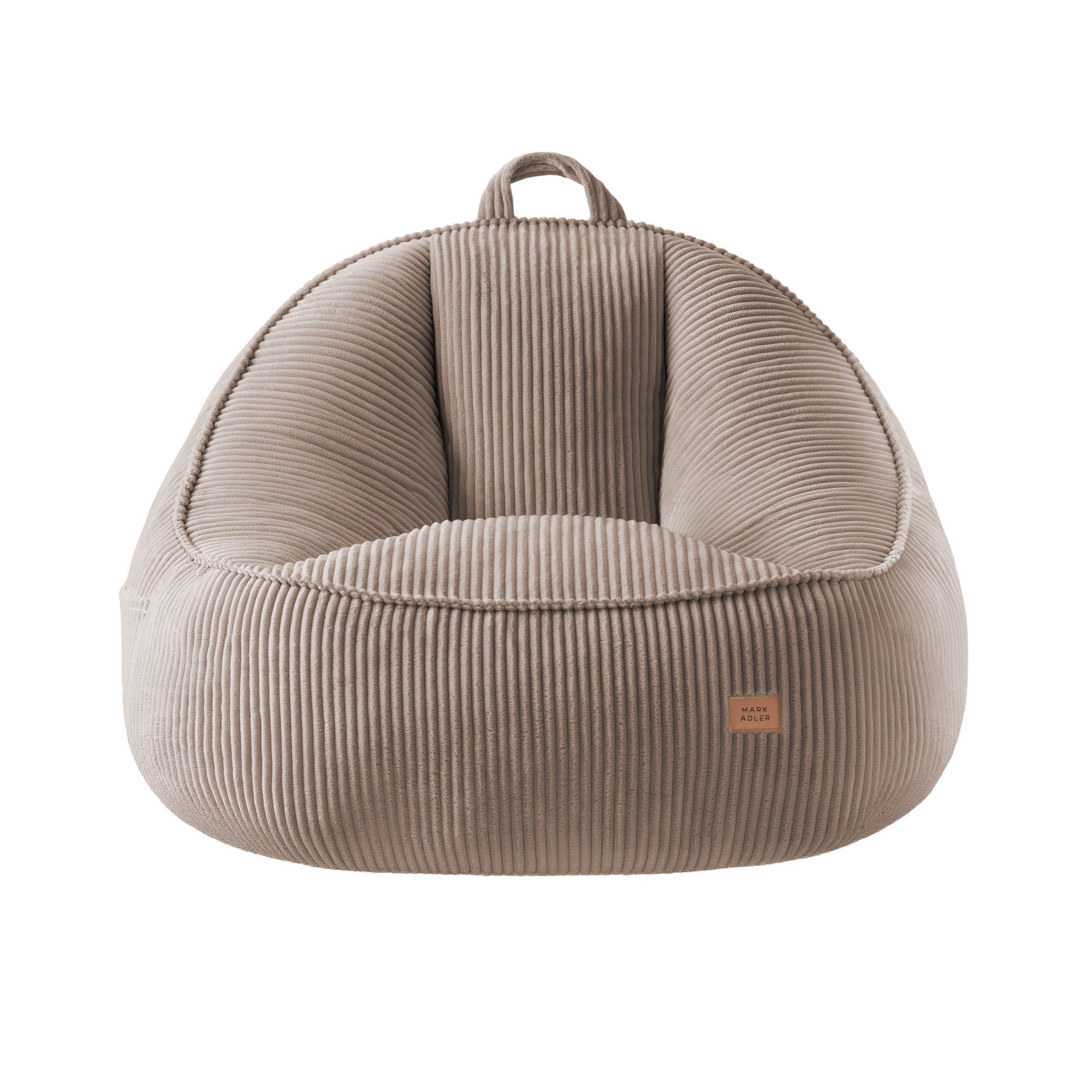 Manšestrové kreslo puf s operadlom Mark Adler Comfy 4.0 Taupe