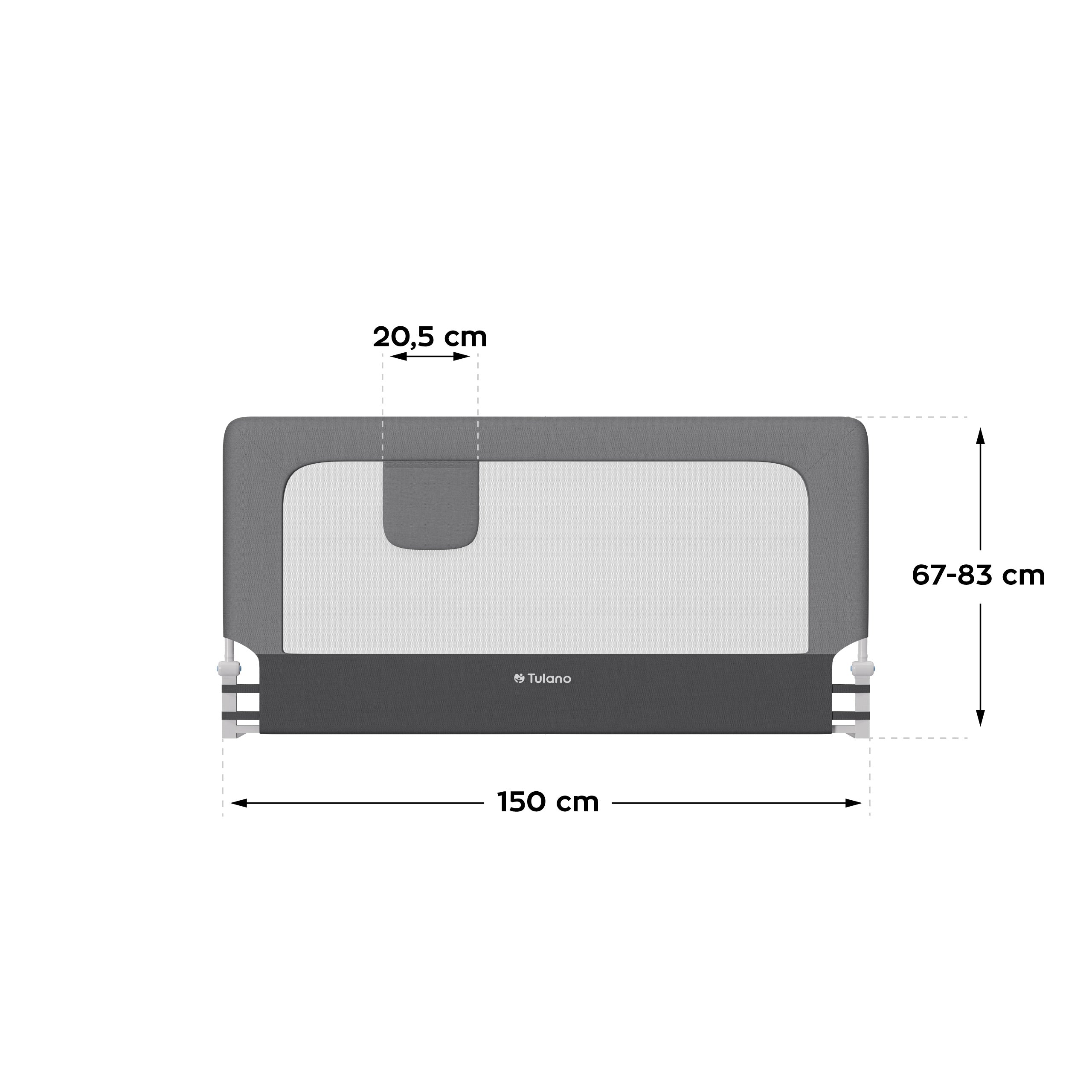 Ochranná zábrana k posteli 150 cm Tulano Cover 25 Grey
