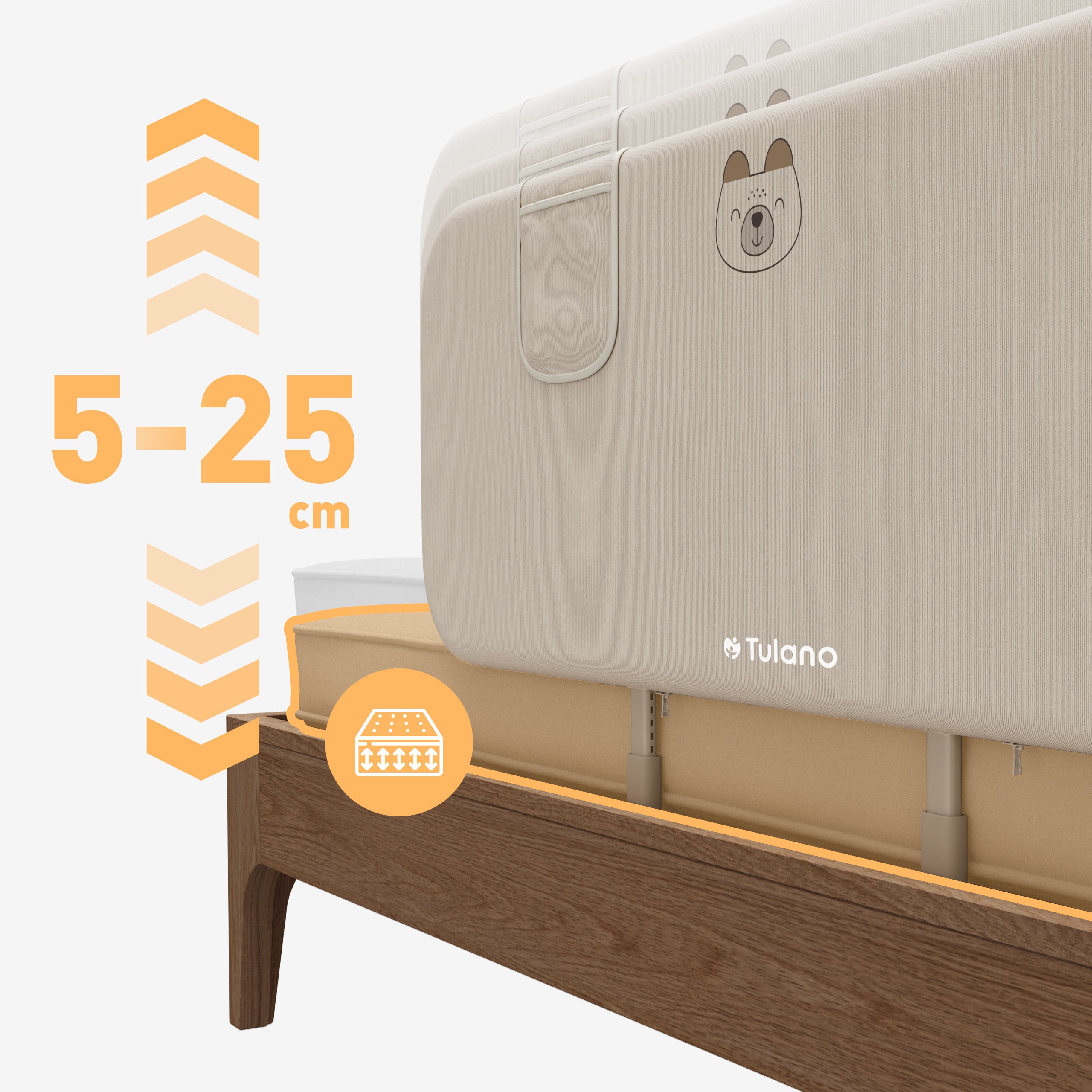 Detská zábrana na posteľ Tulano Cover 50 Beige