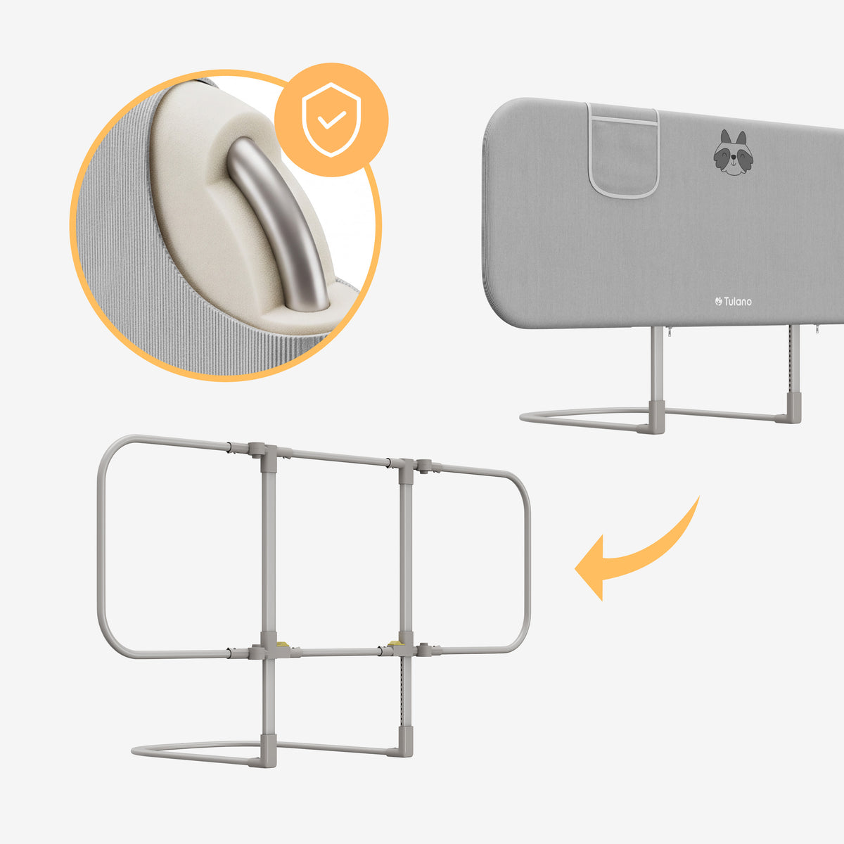 Zábrana na posteľ 120 cm Cover 50 Grey