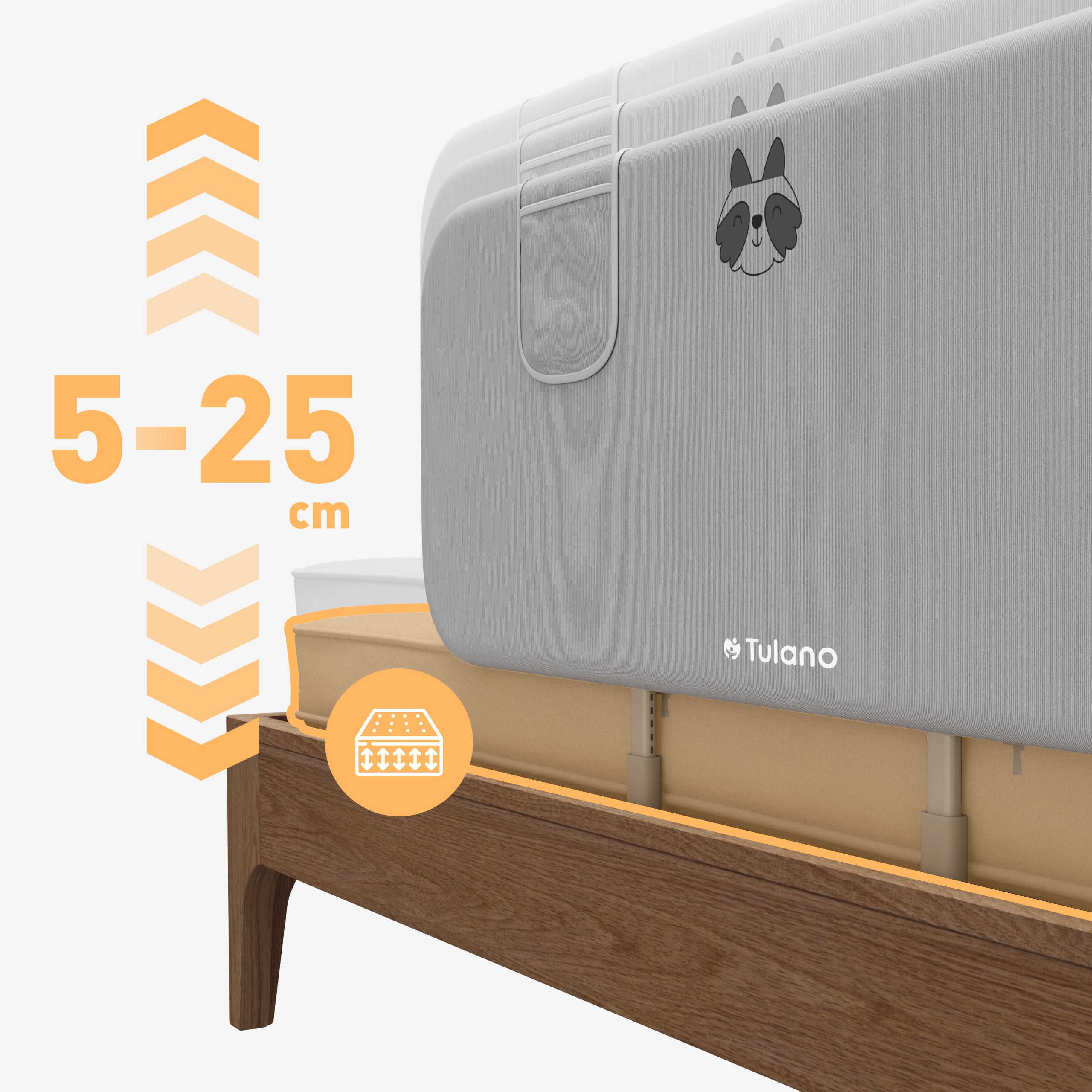Zábrana na posteľ 120 cm Cover 50 Grey