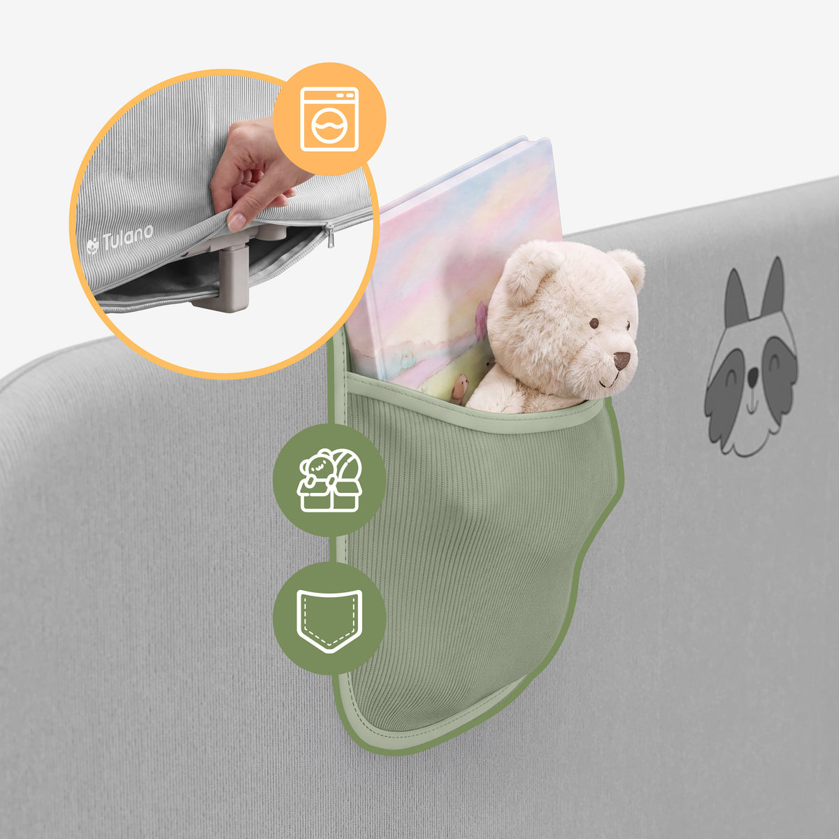 Zábrana na posteľ 120 cm Cover 50 Grey
