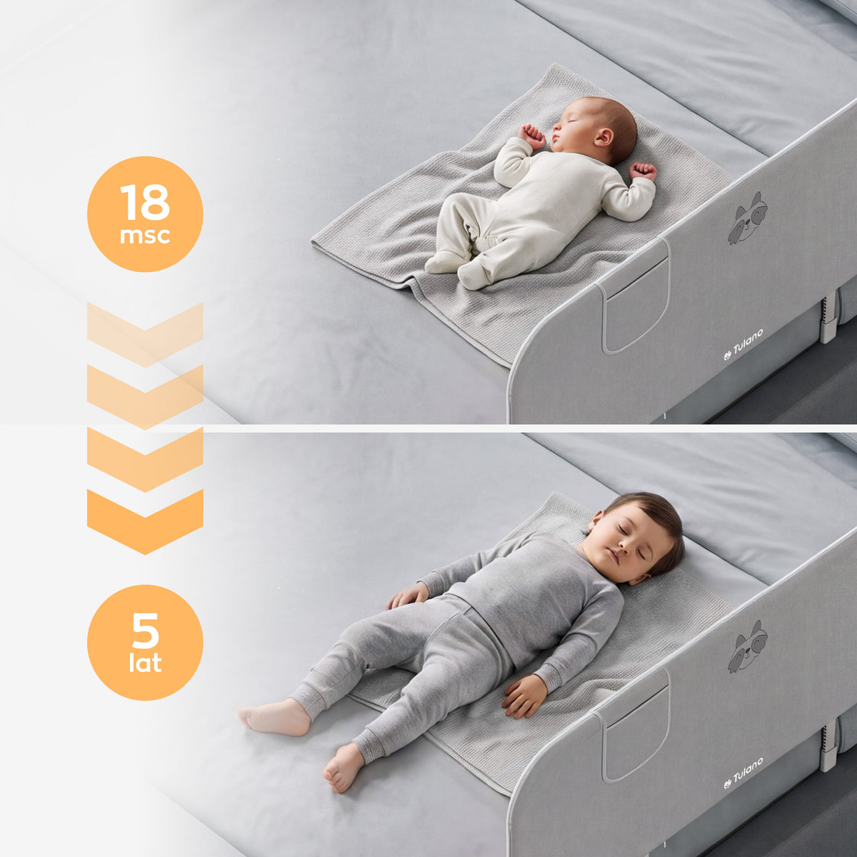 Zábrana na posteľ 120 cm Cover 50 Grey