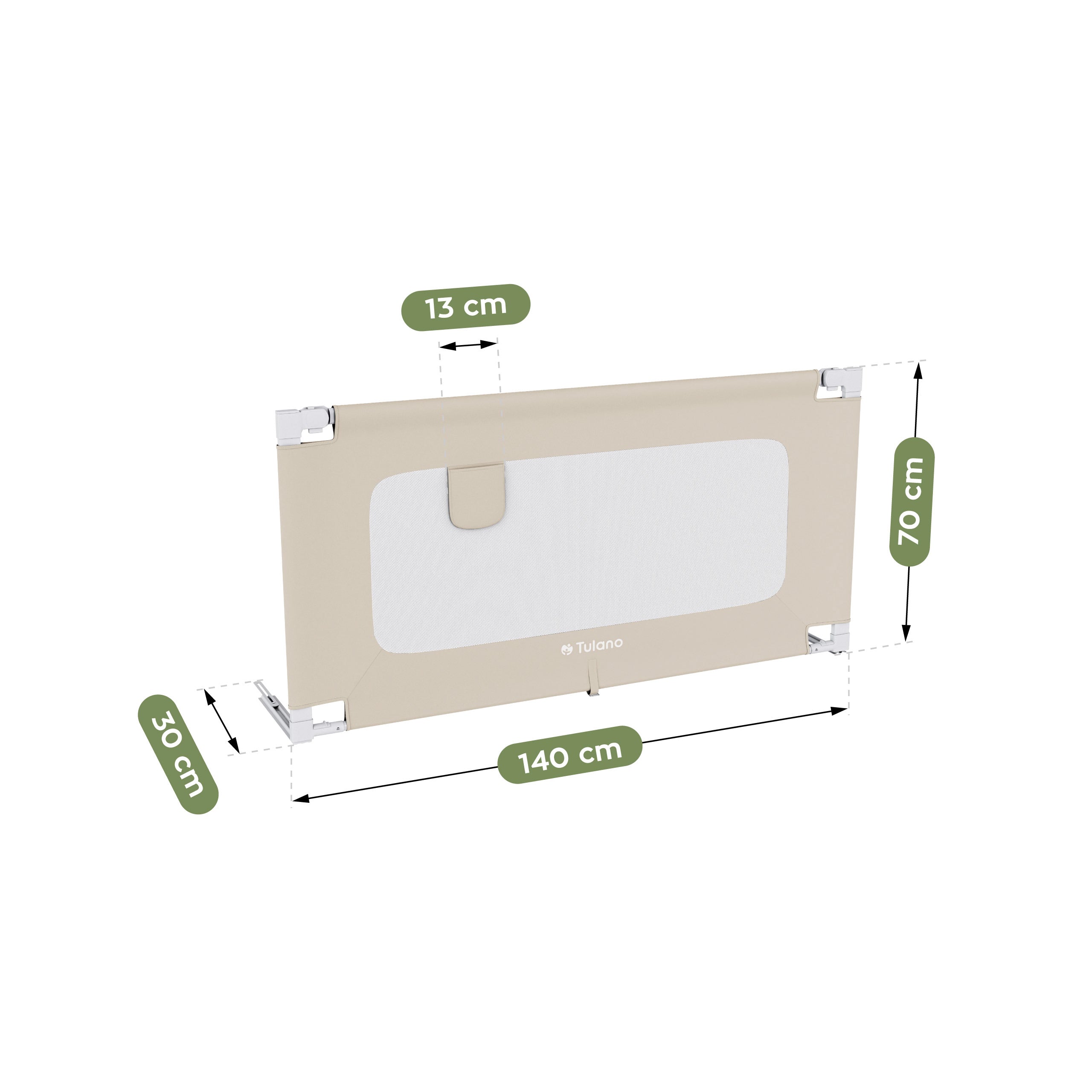Ochranná zábrana k posteli 140 cm Tulano Cover 44 Beige