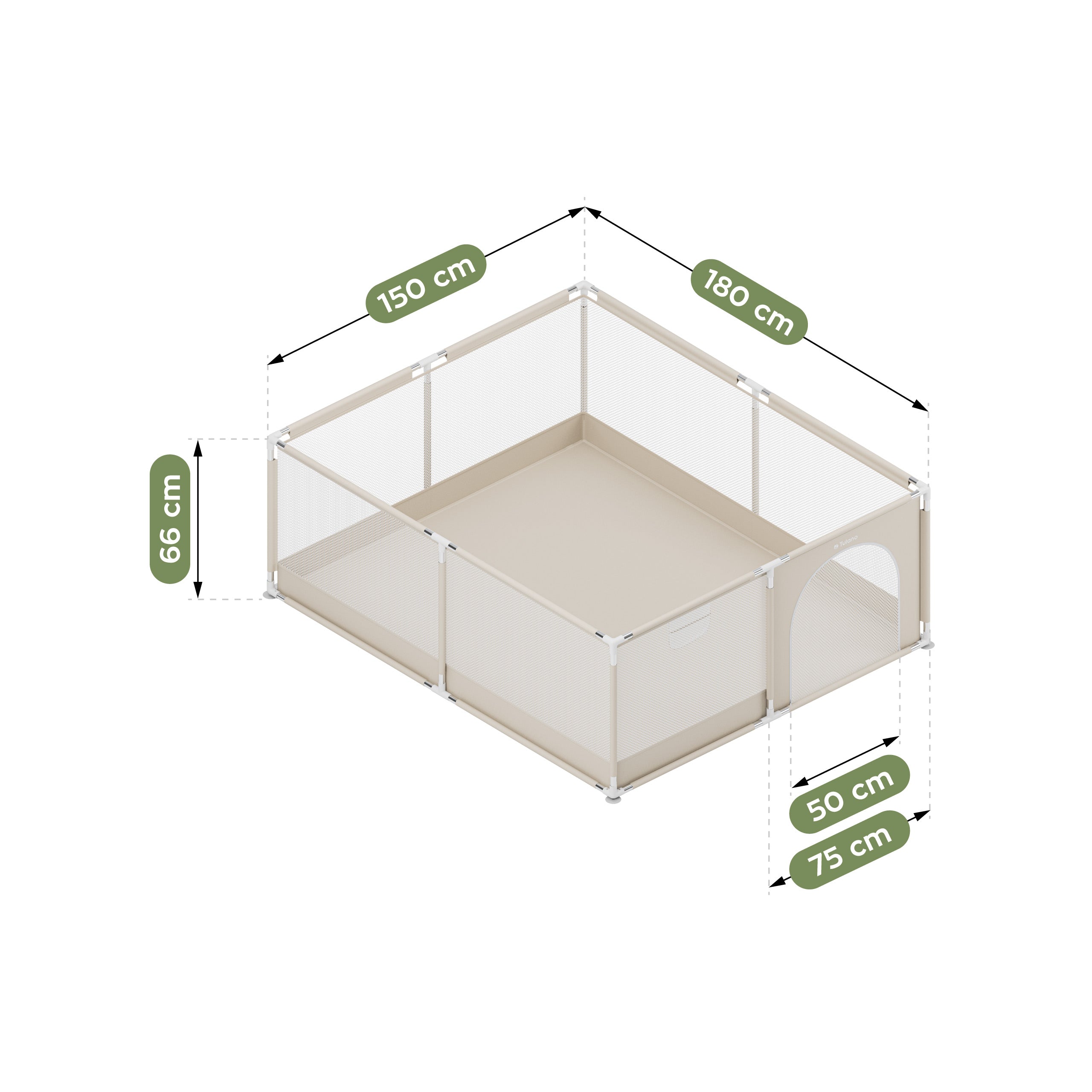 Detský ohrádka Tulano Cozy 25 Beige – 150 cm