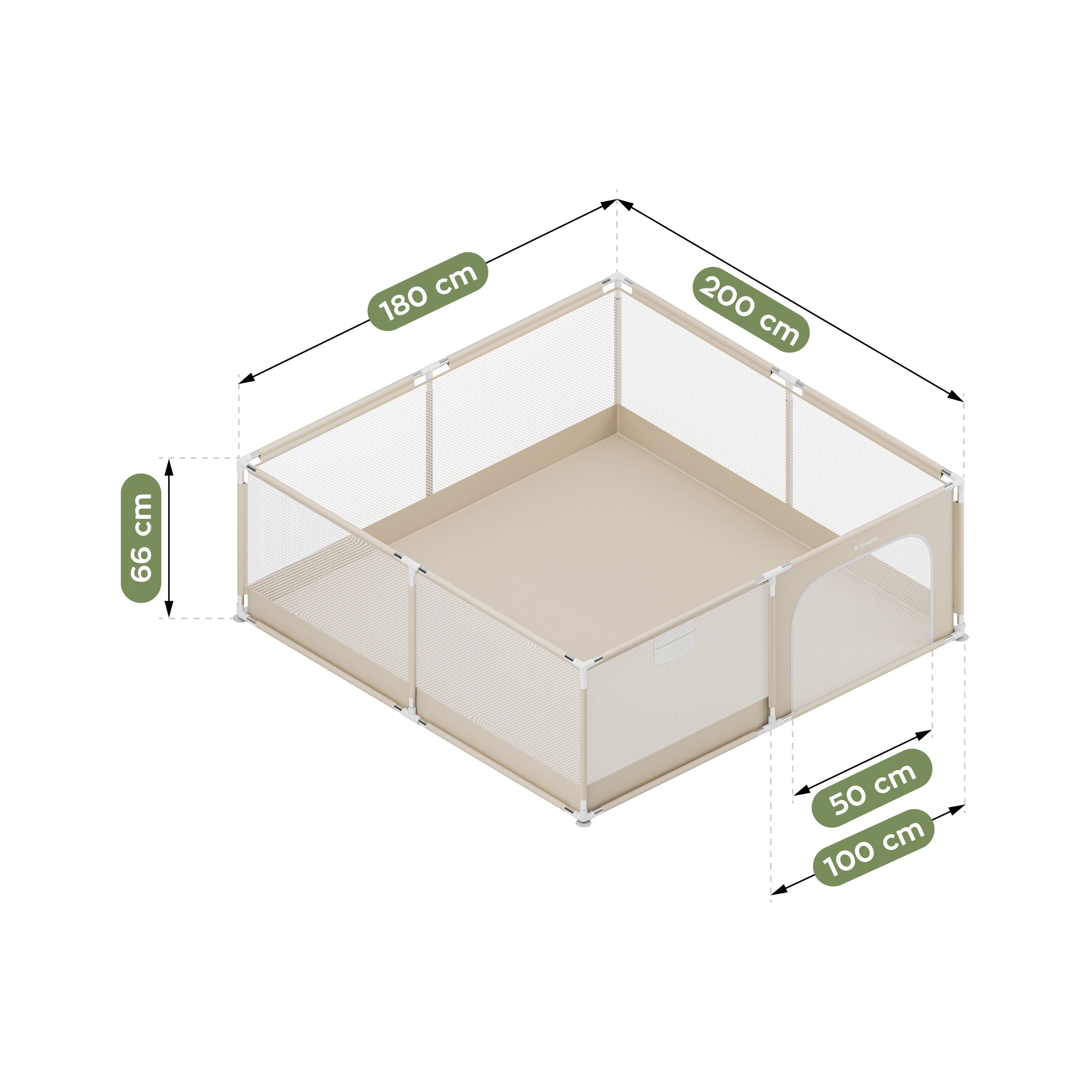 Detský ohrádka Tulano Cozy 28 Beige – 200 cm