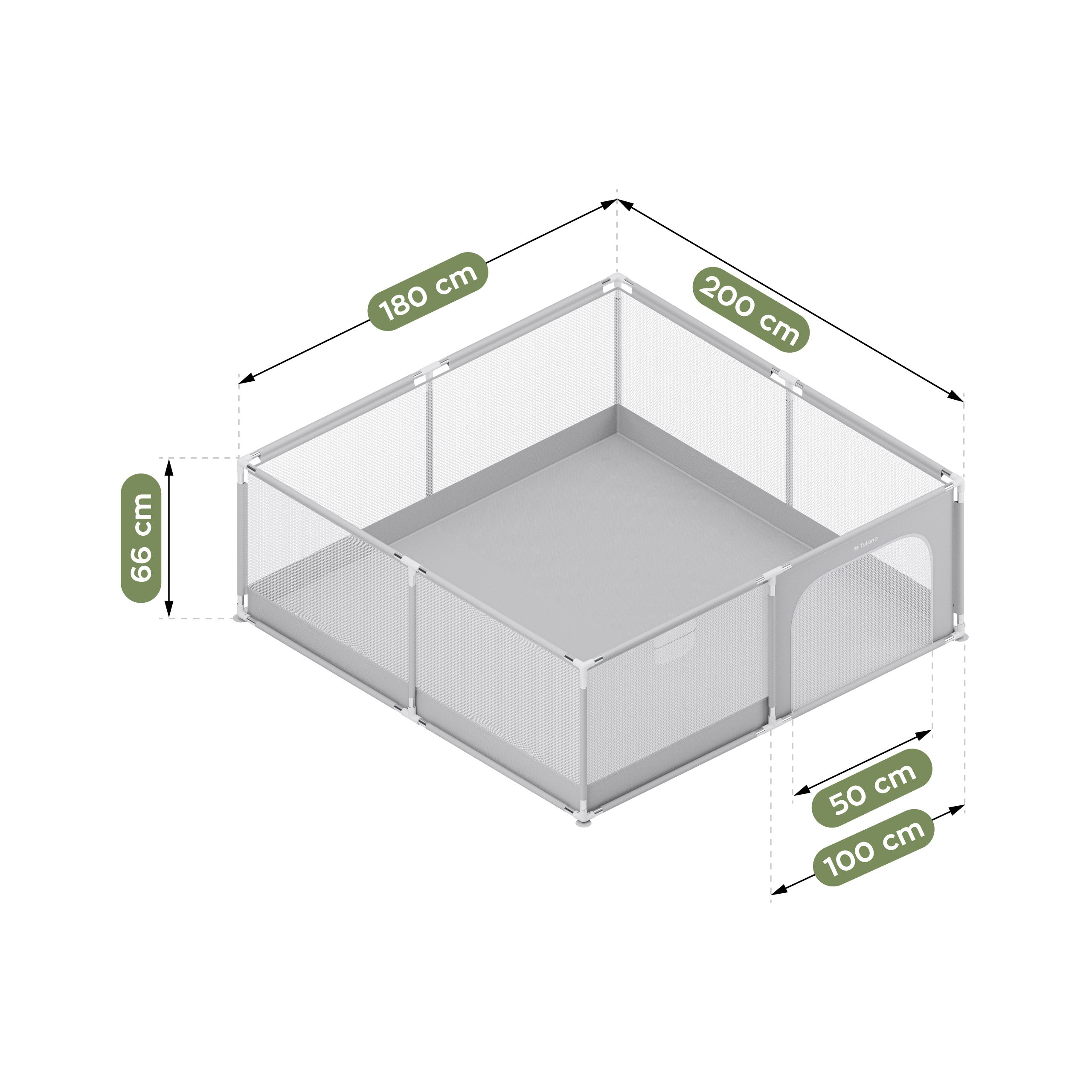 Detský ohrádka Tulano Cozy 28 Grey – 200 cm