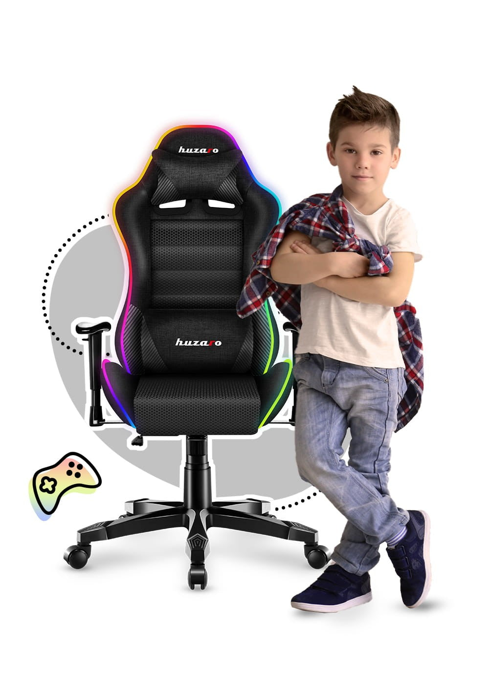 Detské herné kreslo HUZARO RANGER 6.0 RGB Mesh