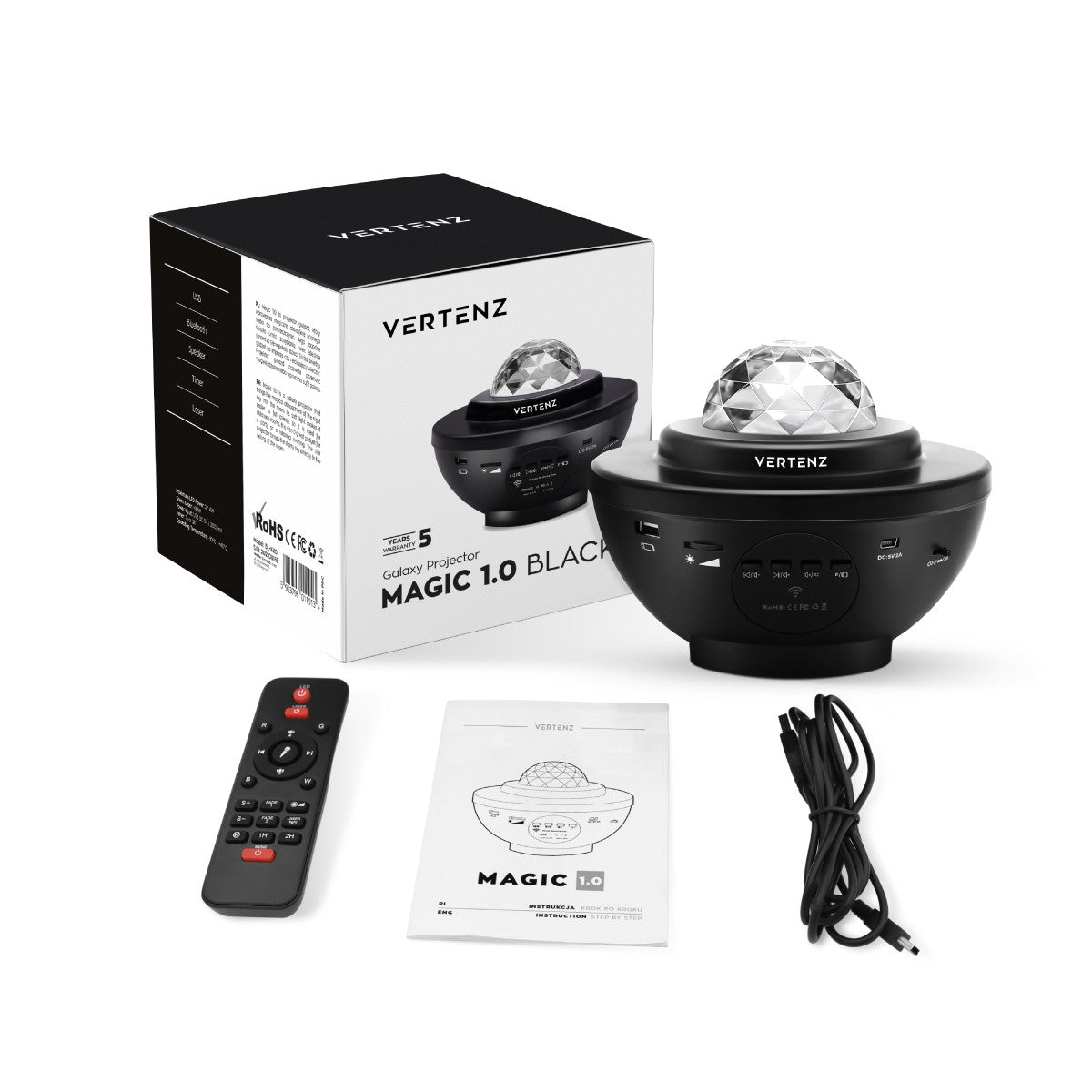 Hviezdny projektor VERTENZ Magic 10 Black