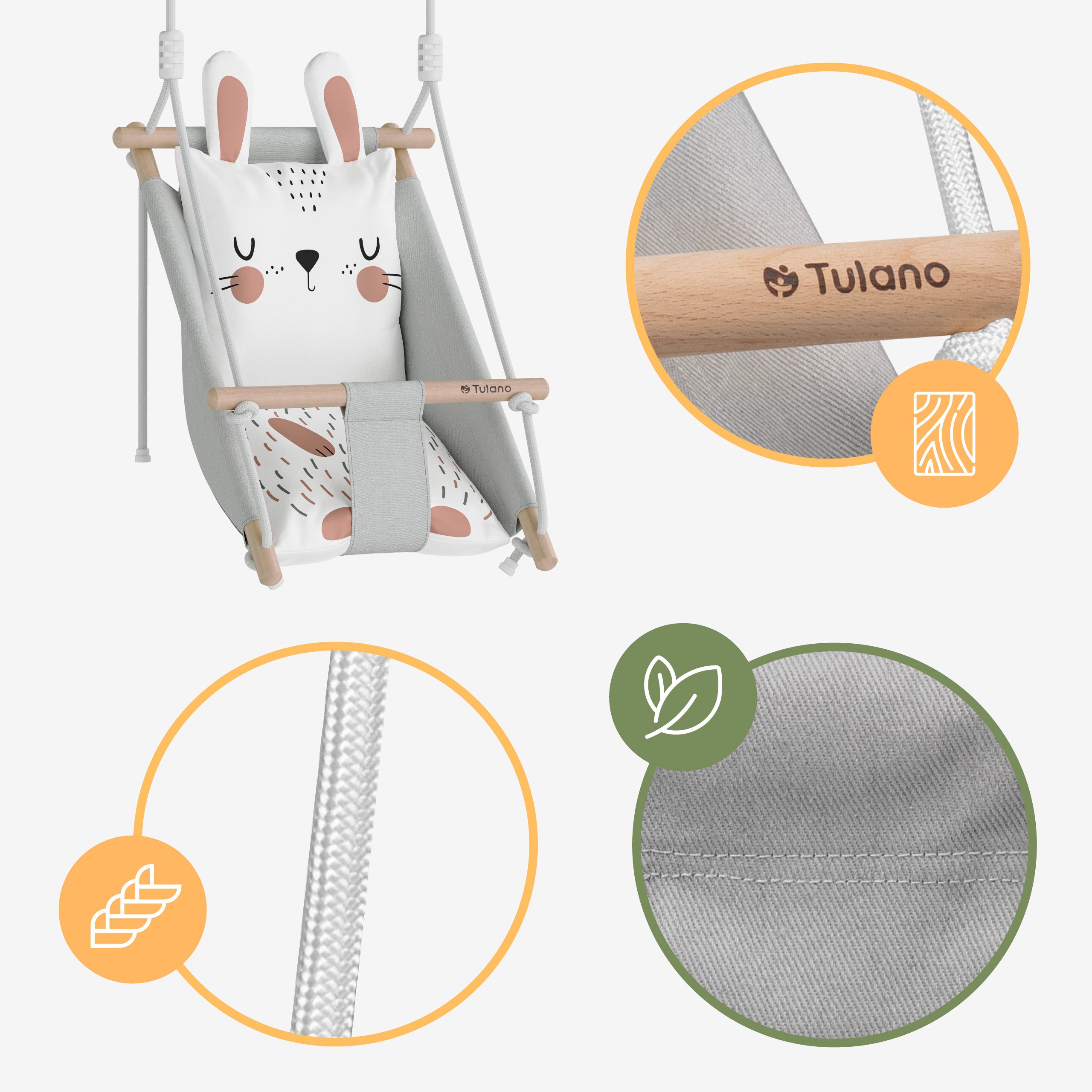 Detská hojdačka Tulano Hop 45 Rabbit