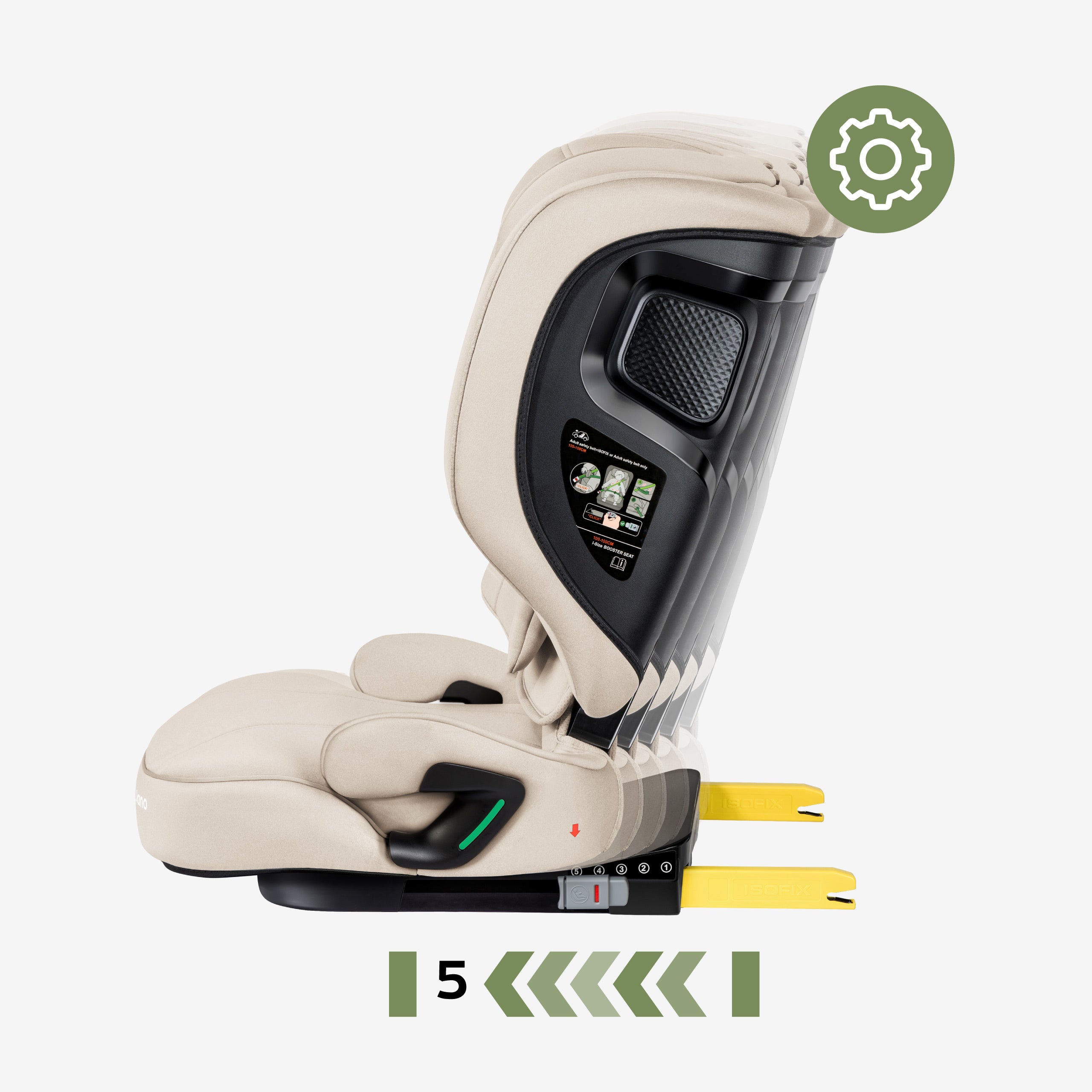 Detská autosedačka pre deti s výškou 100 – 150 cm Tulano Joy 55 Beige I-Size