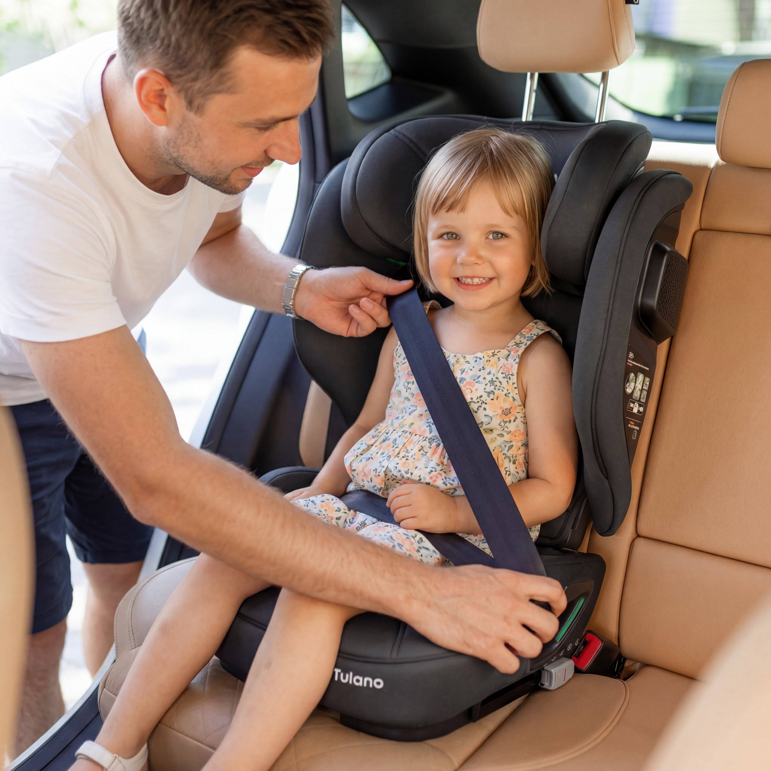 Detská autosedačka pre deti s výškou 100 – 150 cm Tulano Joy 55 Black I-Size